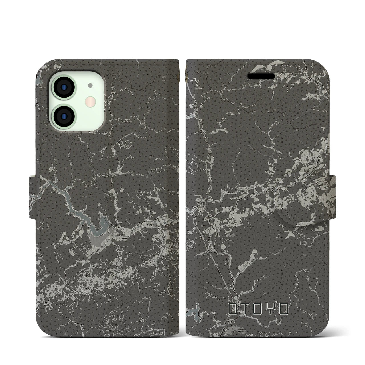 【大豊(高知県)】地図柄iPhoneケース(手帳タイプ)