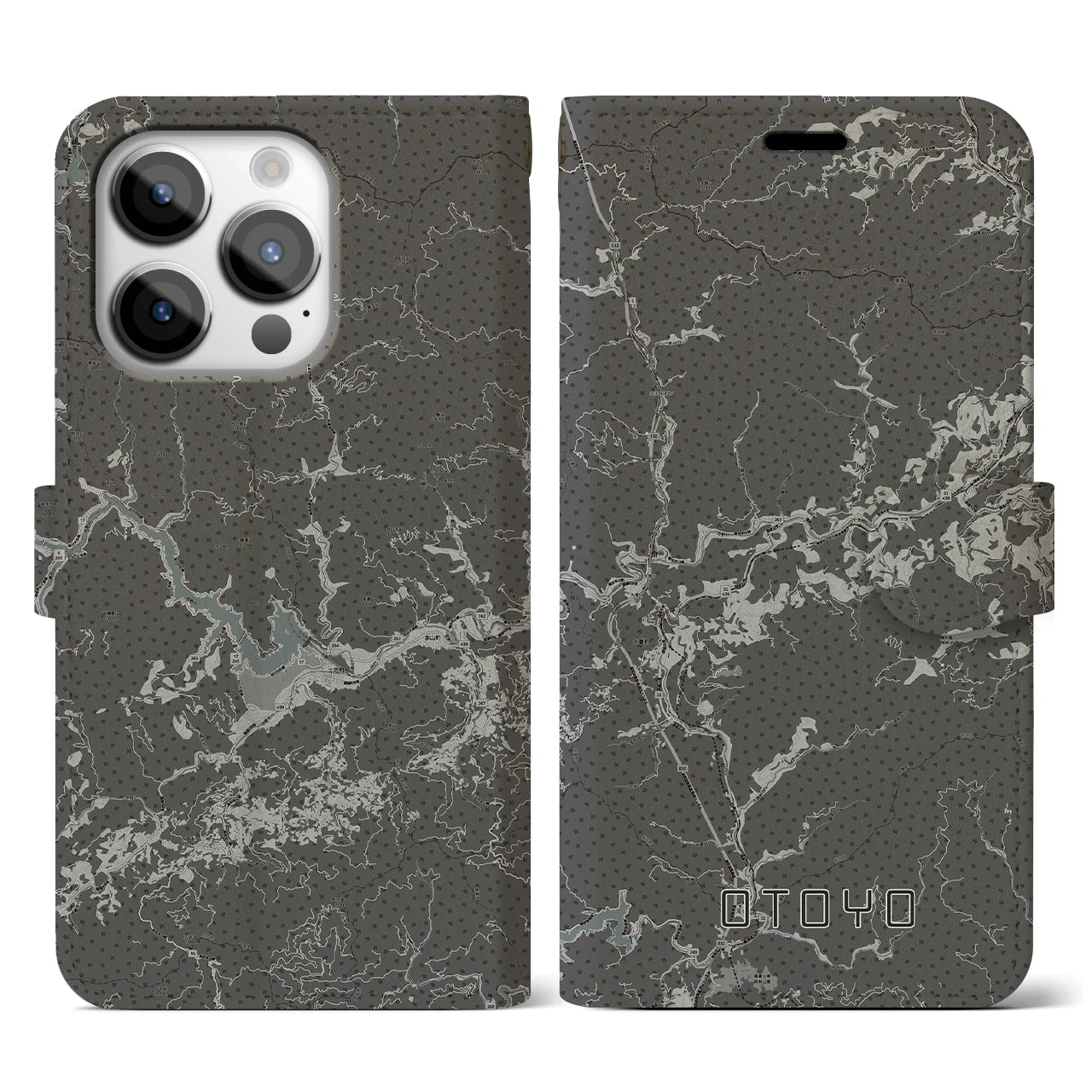 【大豊(高知県)】地図柄iPhoneケース(手帳タイプ)