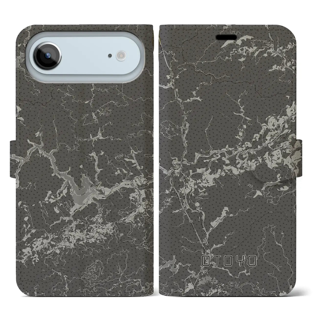 【大豊(高知県)】地図柄iPhoneケース(手帳タイプ)