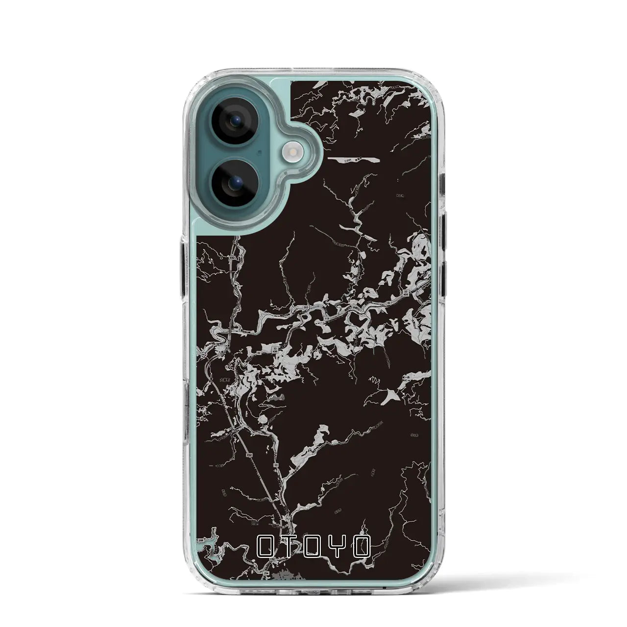 【大豊(高知県)】地図柄iPhoneケース(MagSafeタイプ)モノトーン・iPhone 16 Pro 用
