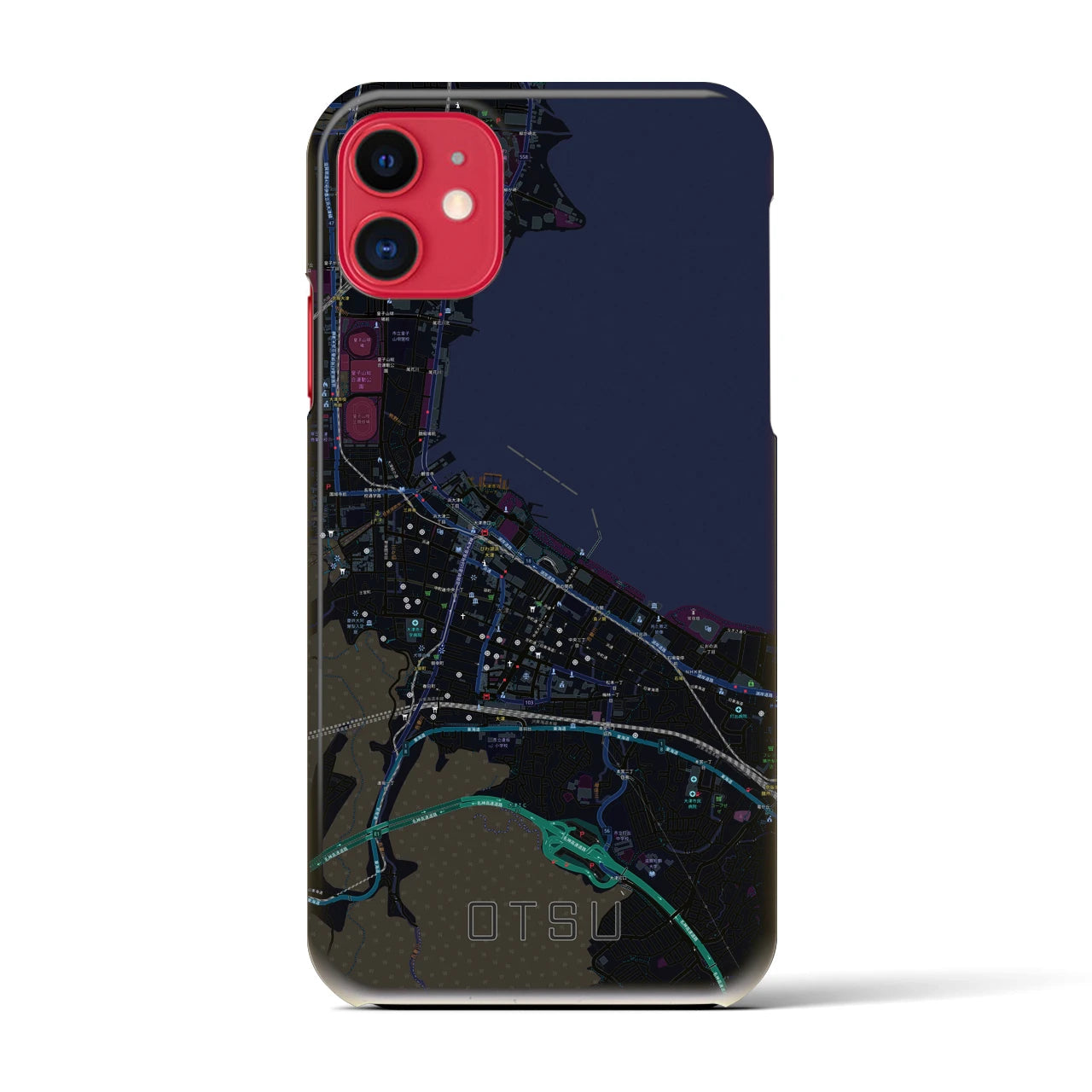 【大津(滋賀県)】地図柄iPhoneケース(バックカバータイプ)