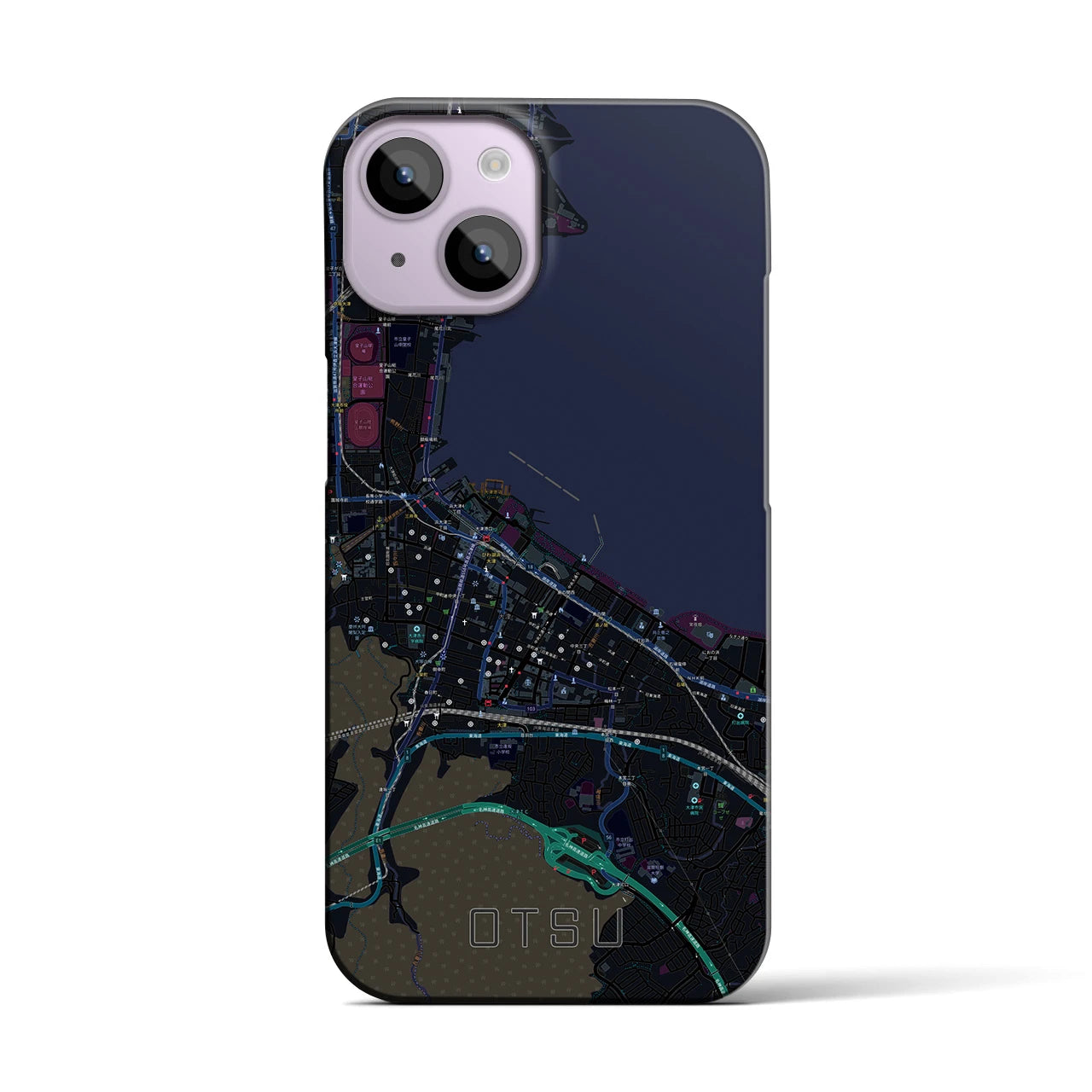 【大津(滋賀県)】地図柄iPhoneケース(バックカバータイプ)