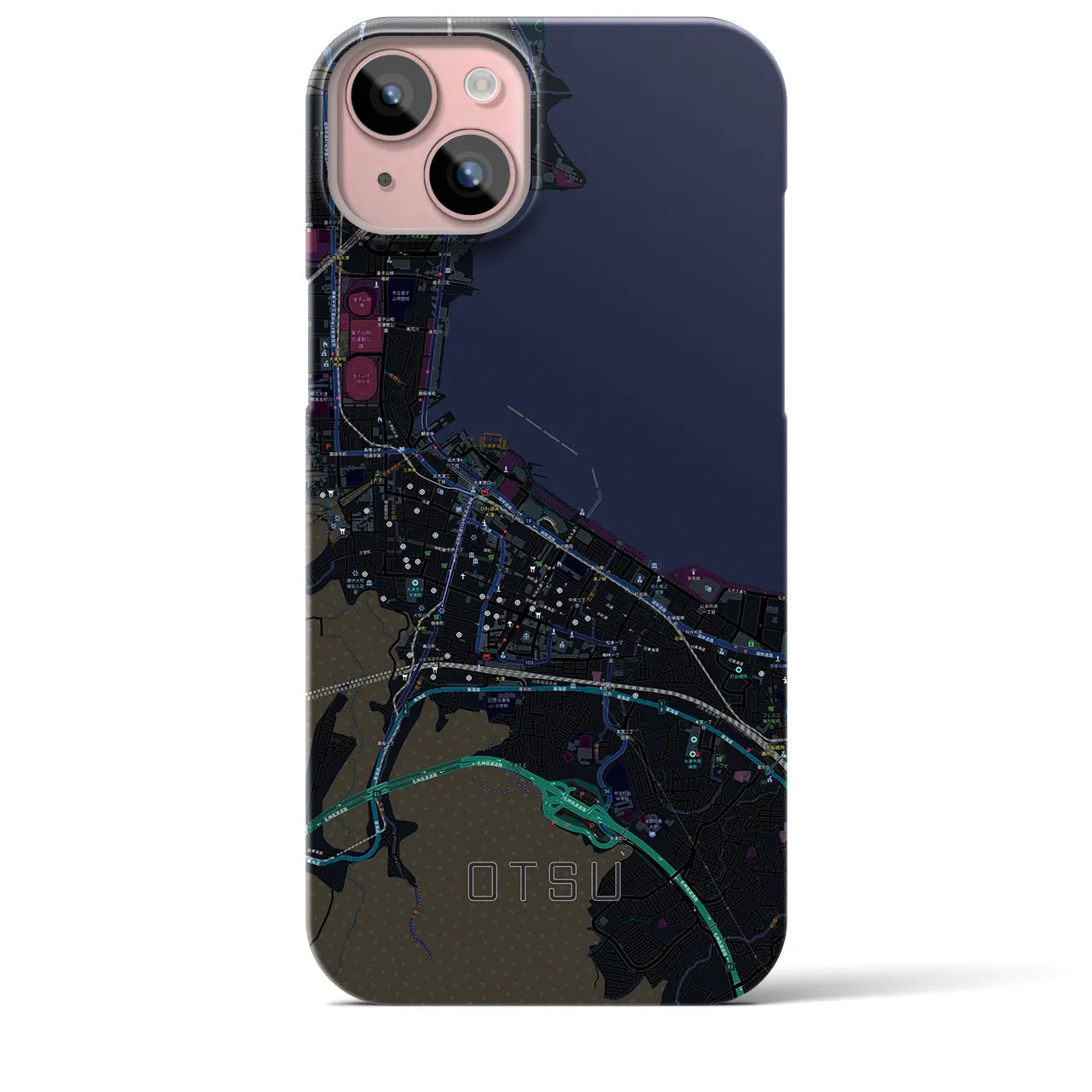 【大津(滋賀県)】地図柄iPhoneケース(バックカバータイプ)