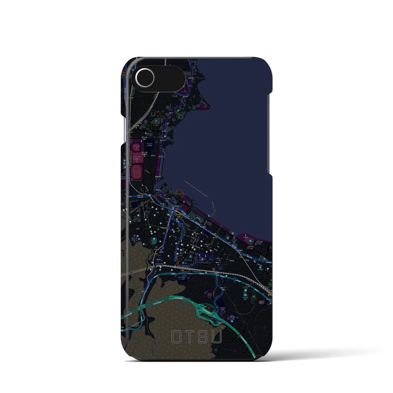 【大津(滋賀県)】地図柄iPhoneケース(バックカバータイプ)