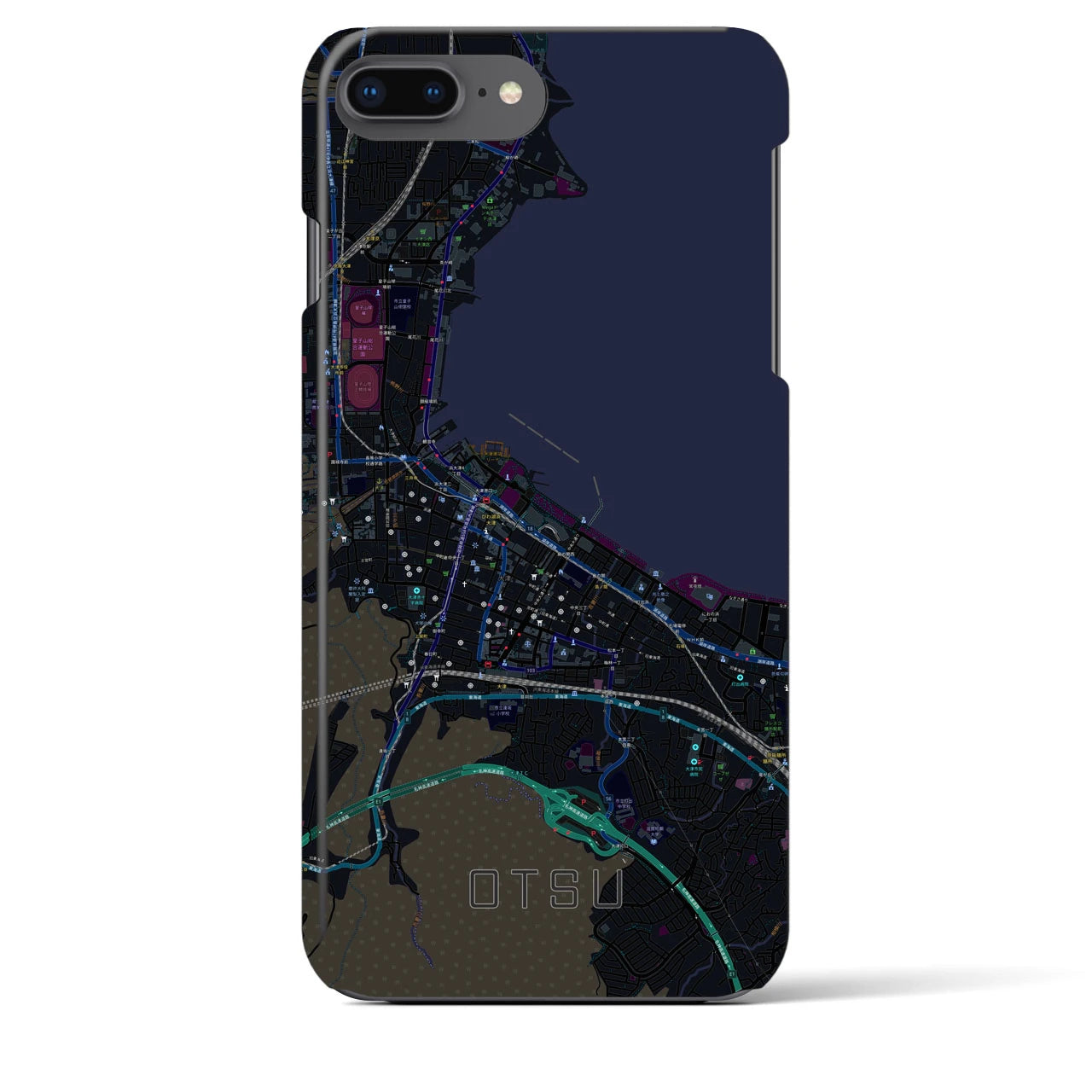 【大津(滋賀県)】地図柄iPhoneケース(バックカバータイプ)