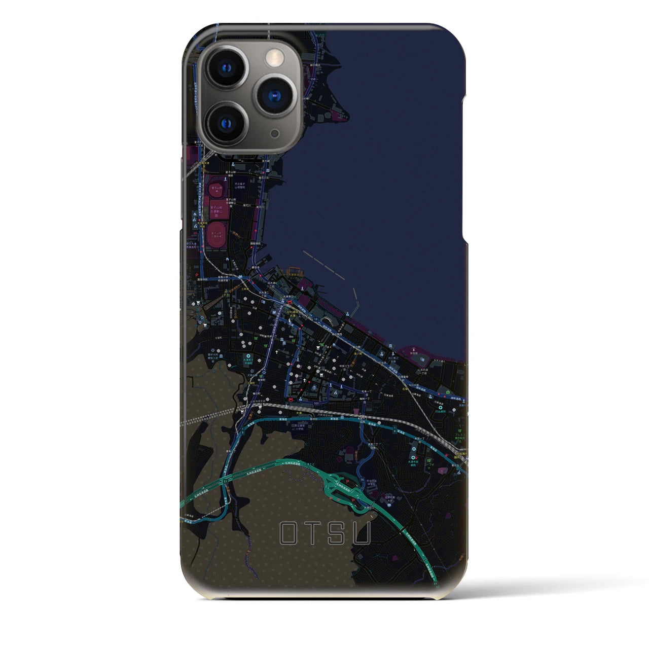 【大津(滋賀県)】地図柄iPhoneケース(バックカバータイプ)