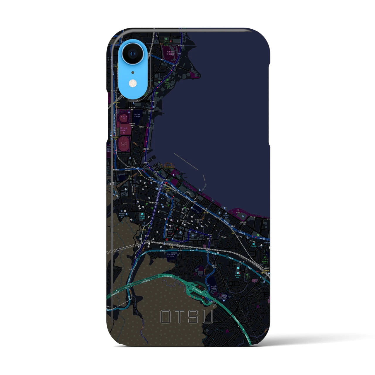 【大津(滋賀県)】地図柄iPhoneケース(バックカバータイプ)