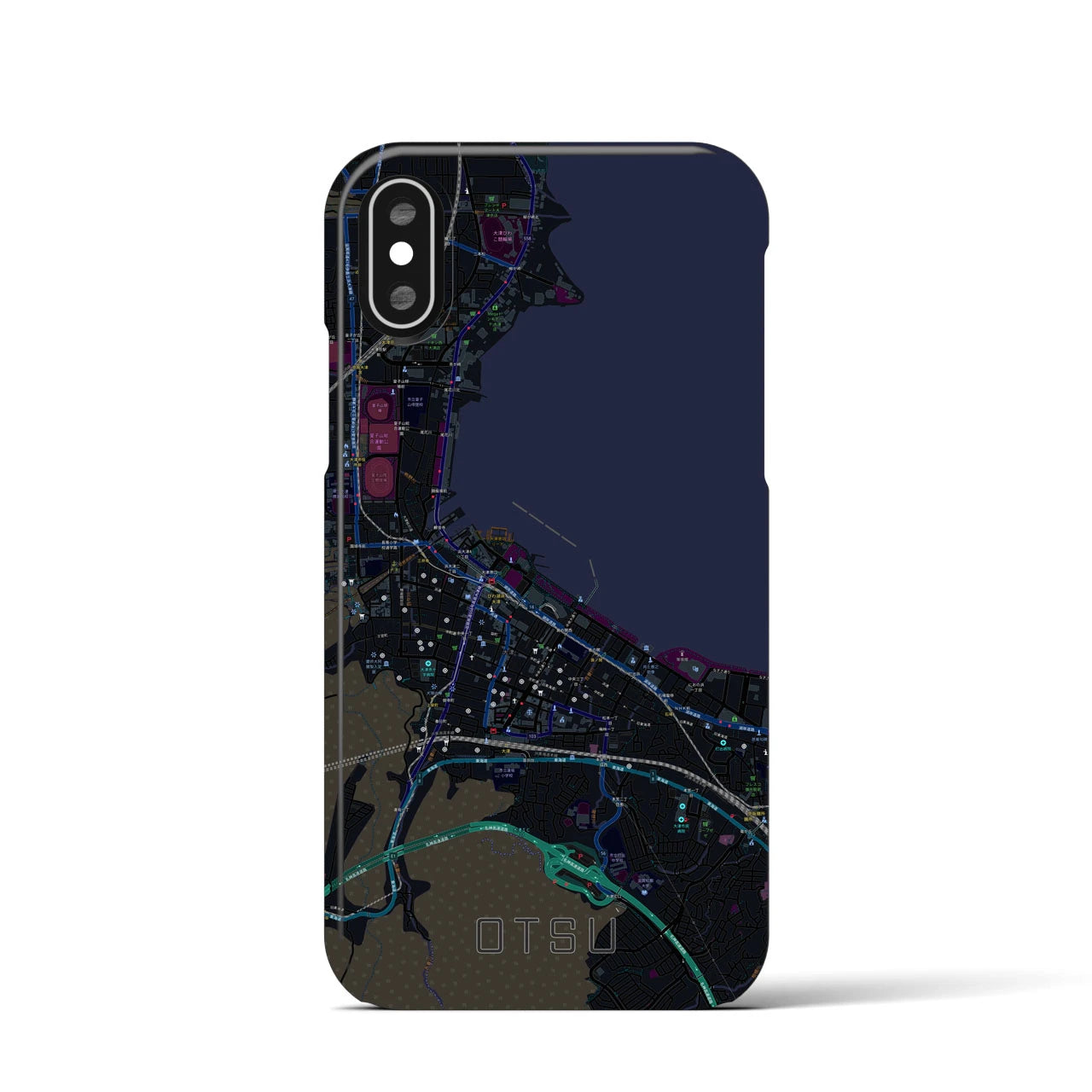【大津(滋賀県)】地図柄iPhoneケース(バックカバータイプ)