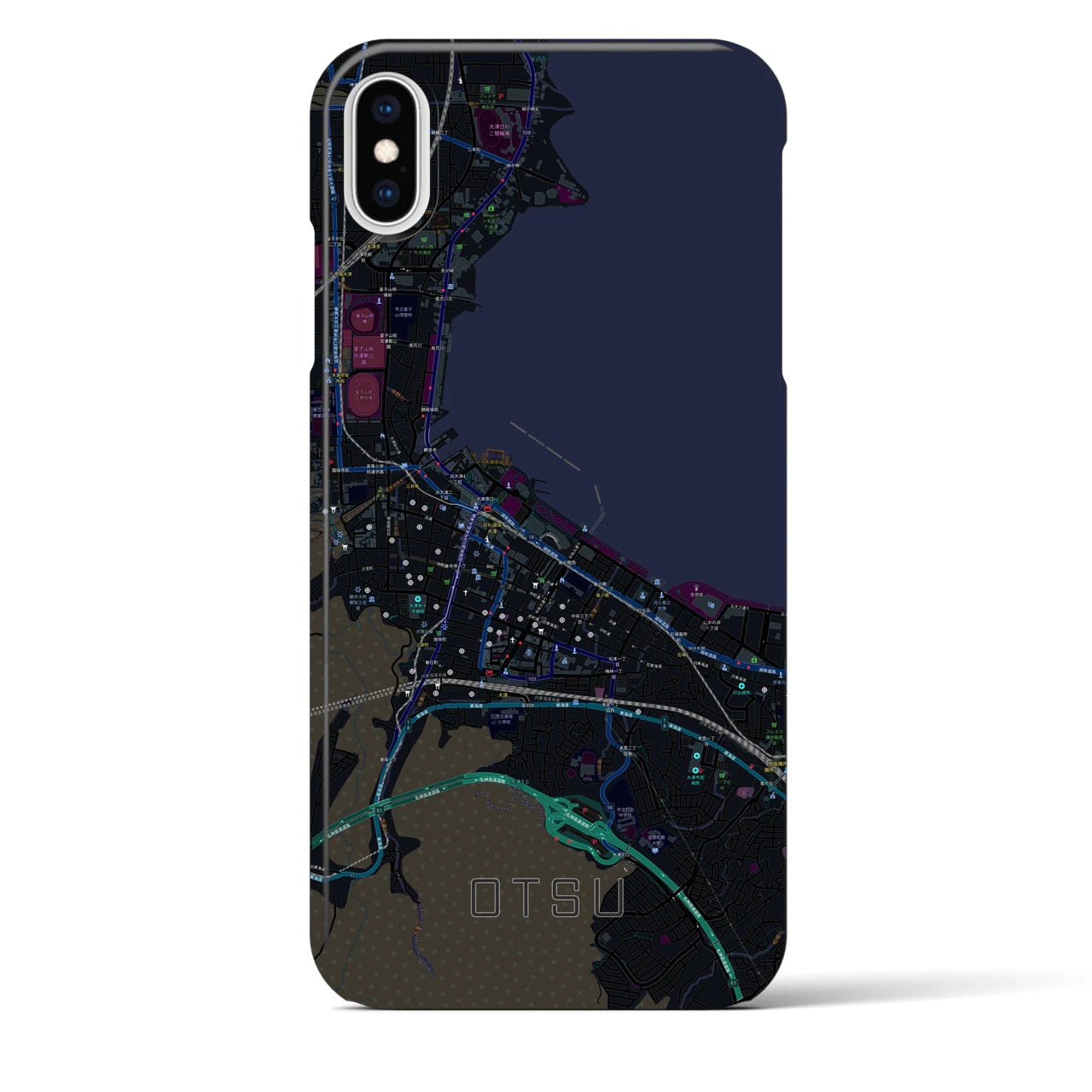 【大津(滋賀県)】地図柄iPhoneケース(バックカバータイプ)