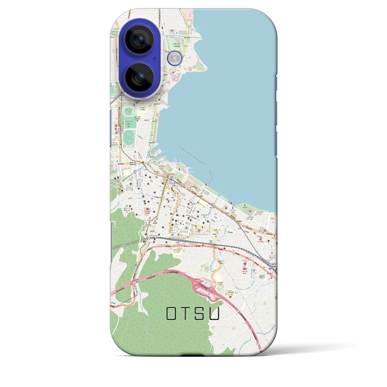 【大津(滋賀県)】地図柄iPhoneケース(バックカバータイプ)ナチュラル・iPhone 16 Pro Max 用