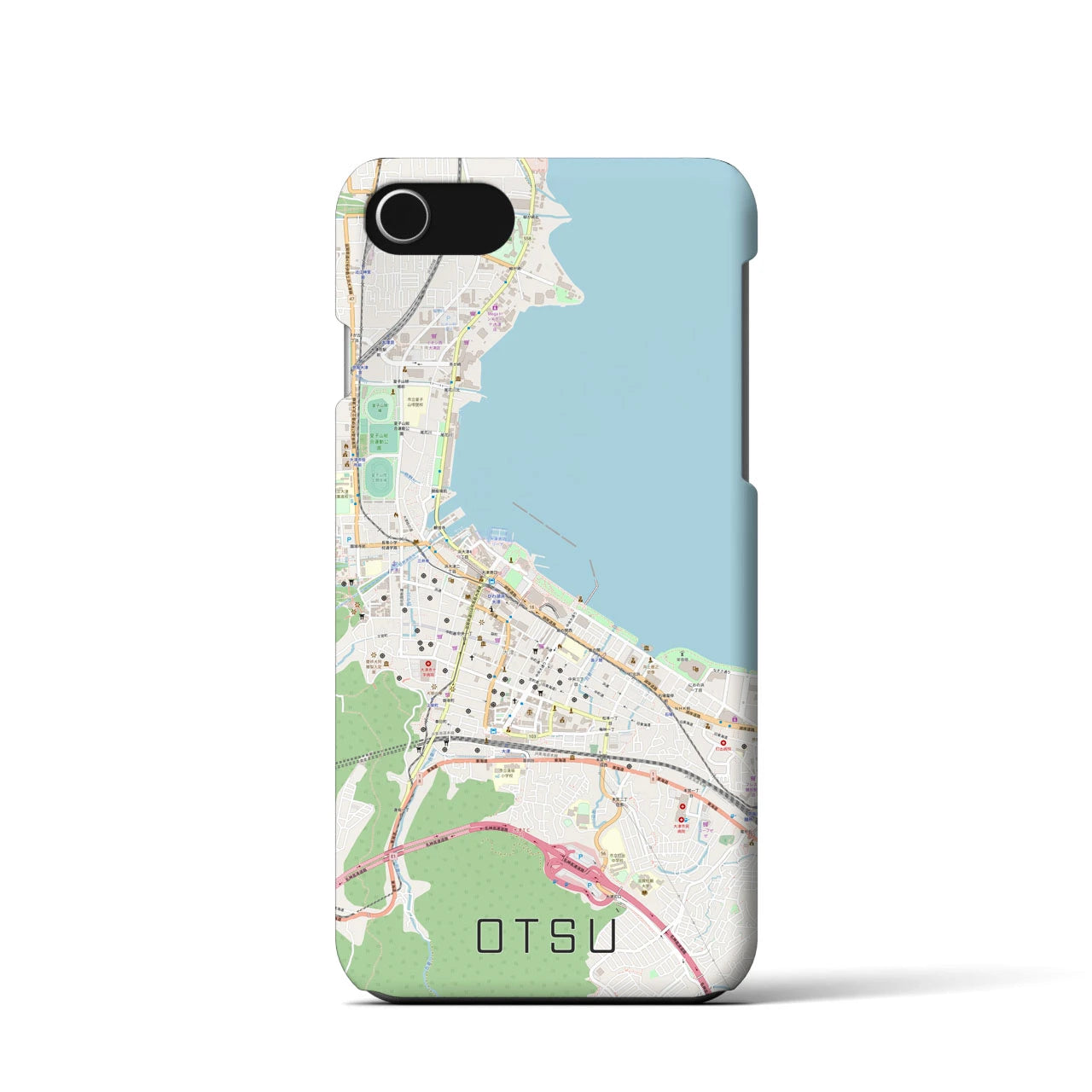 【大津(滋賀県)】地図柄iPhoneケース(バックカバータイプ)