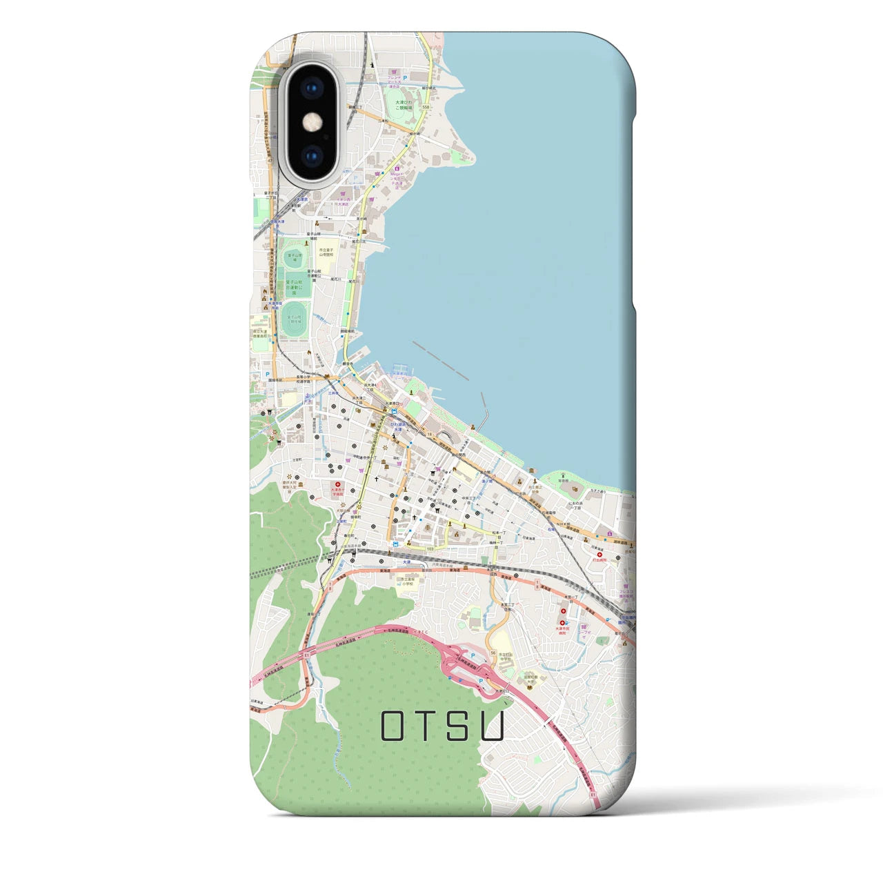 【大津(滋賀県)】地図柄iPhoneケース(バックカバータイプ)