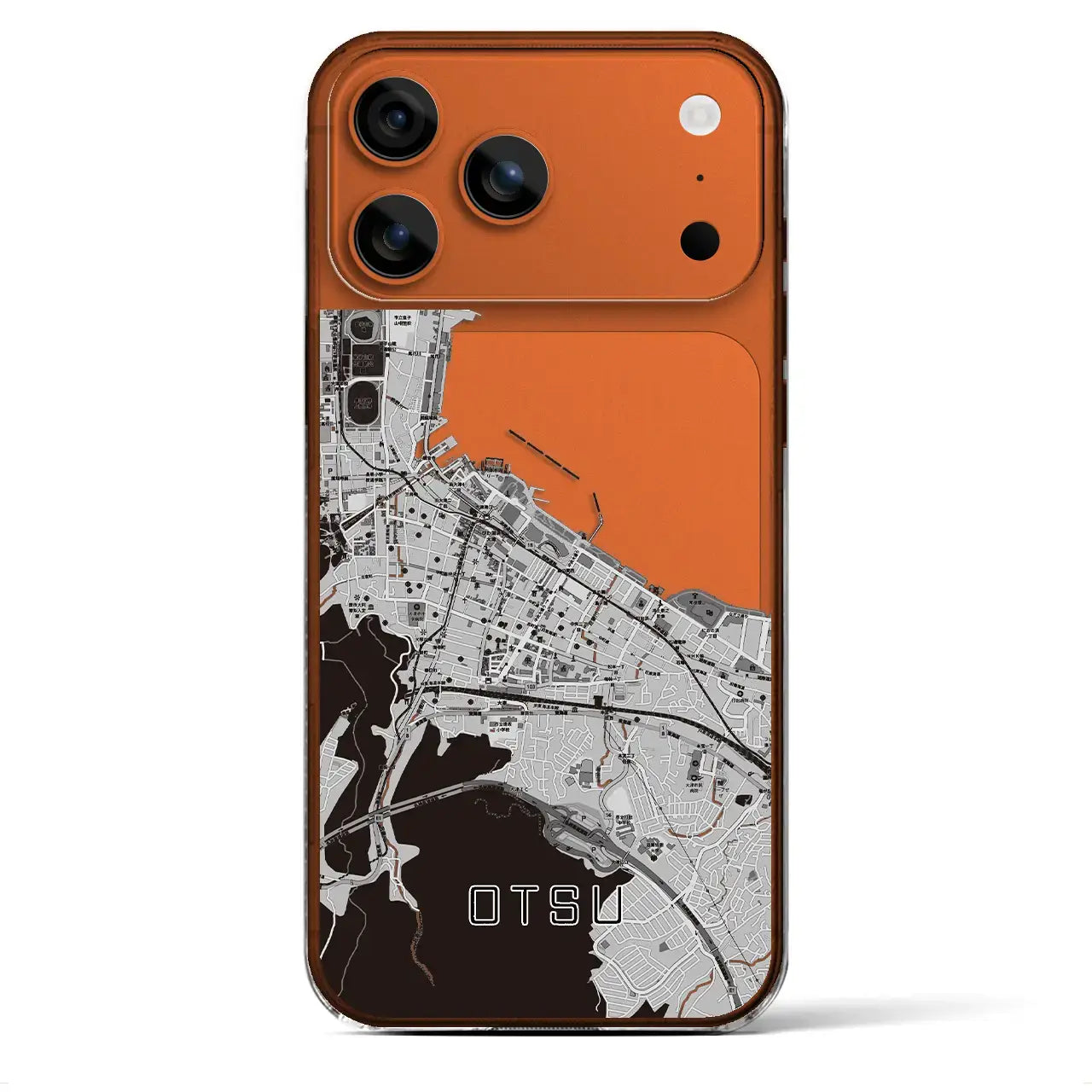 【大津(滋賀県)】地図柄iPhoneケース(クリアタイプ)モノトーン・iPhone 17 Pro Max 用