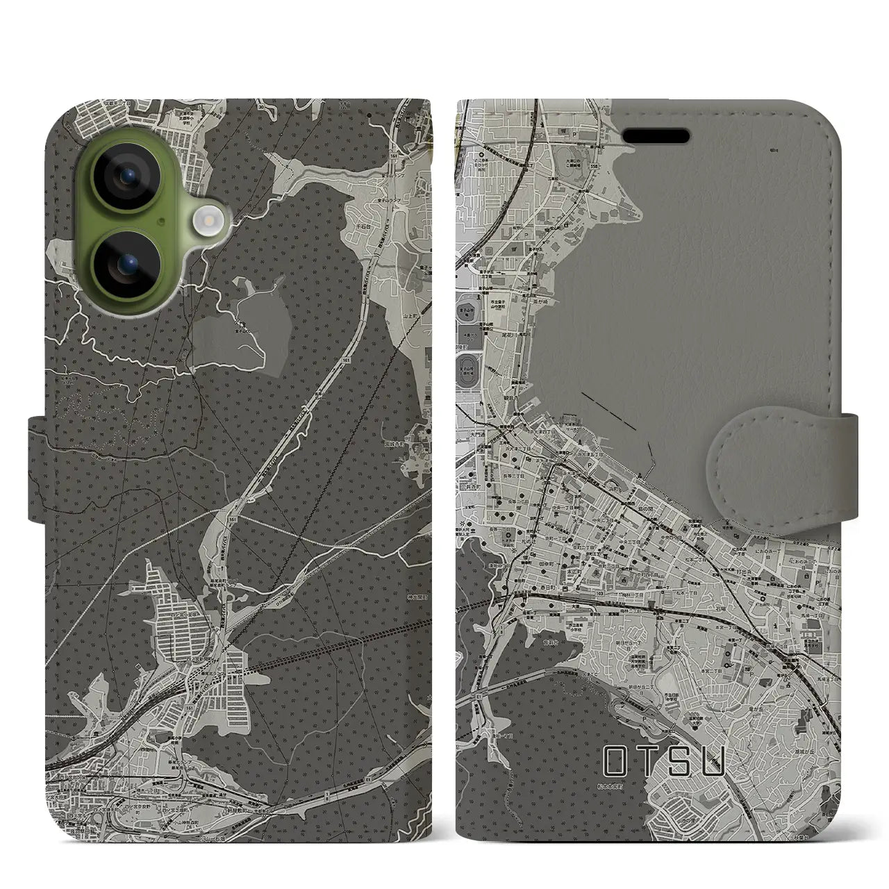 【大津(滋賀県)】地図柄iPhoneケース(手帳タイプ)