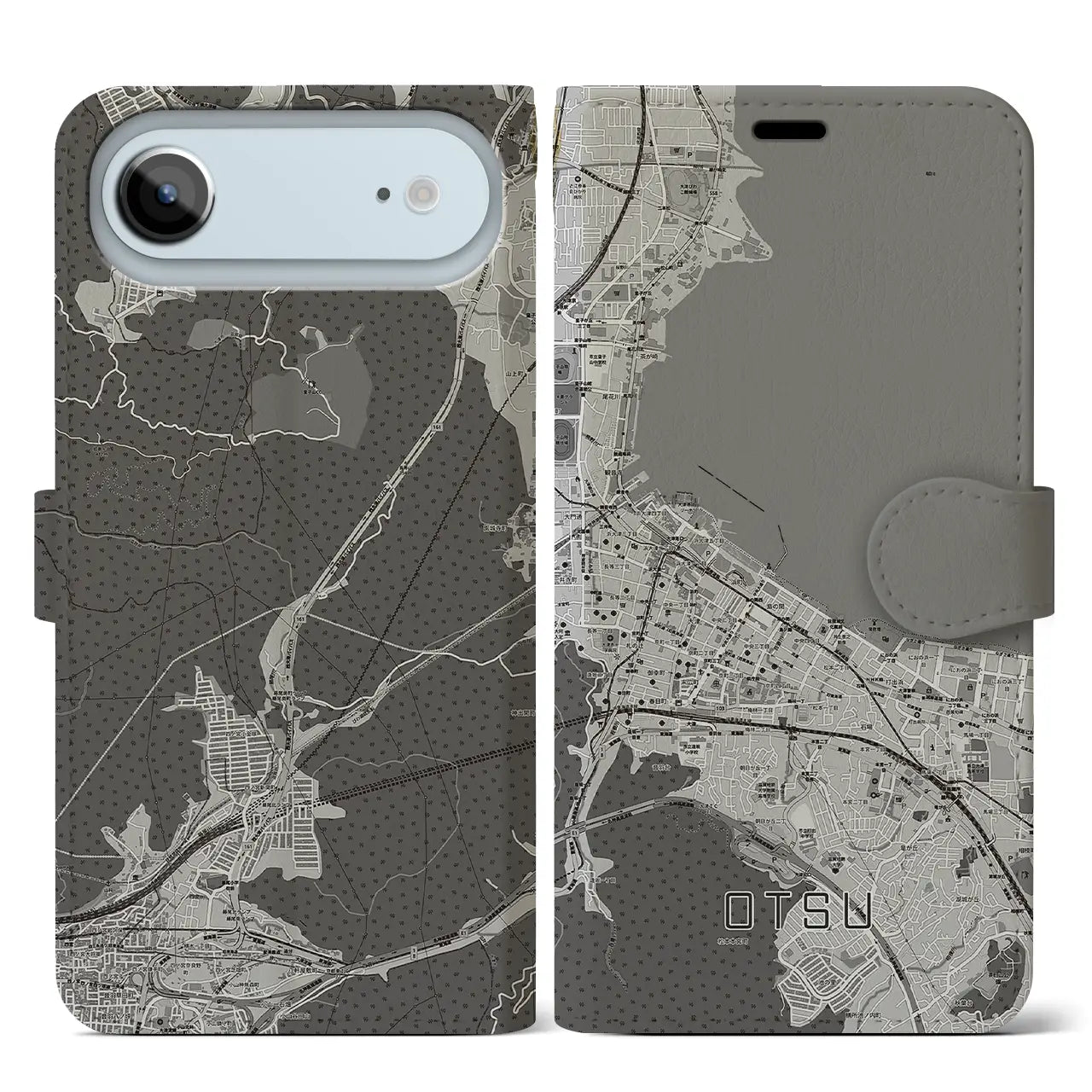 【大津(滋賀県)】地図柄iPhoneケース(手帳タイプ)