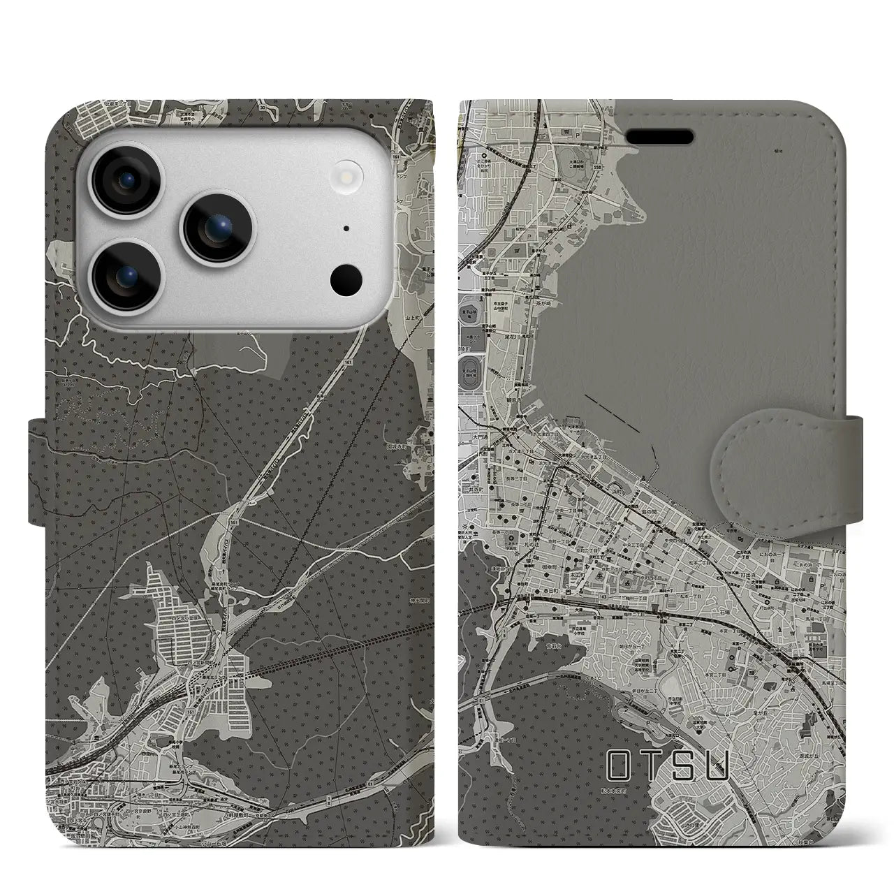 【大津(滋賀県)】地図柄iPhoneケース(手帳タイプ)