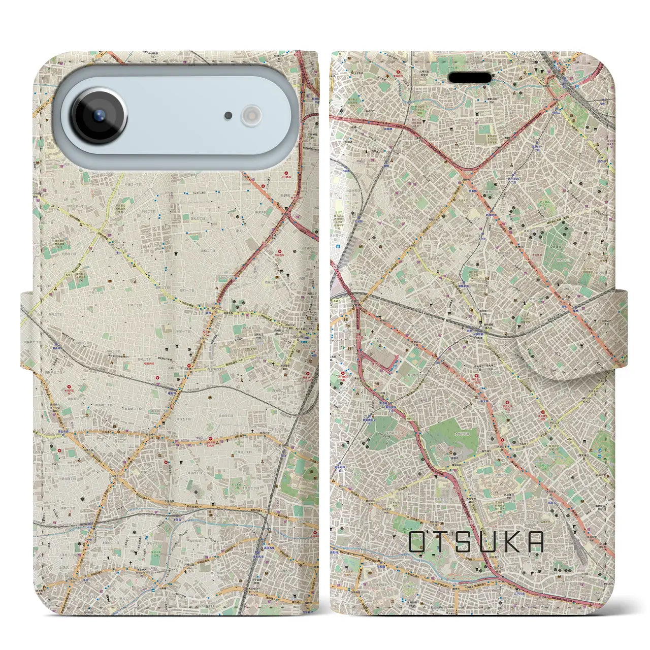 【大塚(東京都)】地図柄iPhoneケース(手帳タイプ)モノトーン・iPhone 17 Pro Max 用
