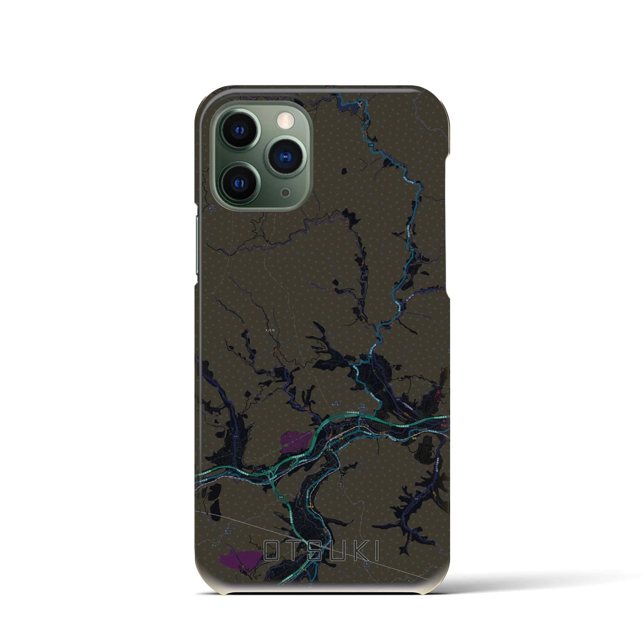 【大月(山梨県)】地図柄iPhoneケース(バックカバータイプ)