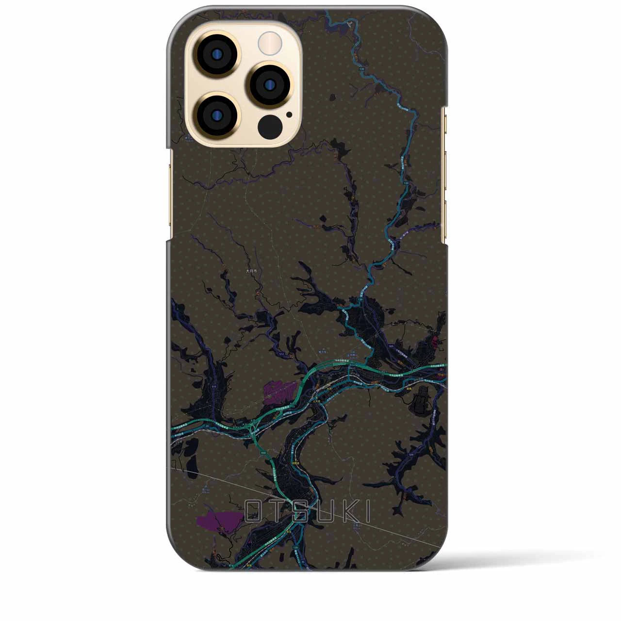 【大月(山梨県)】地図柄iPhoneケース(バックカバータイプ)