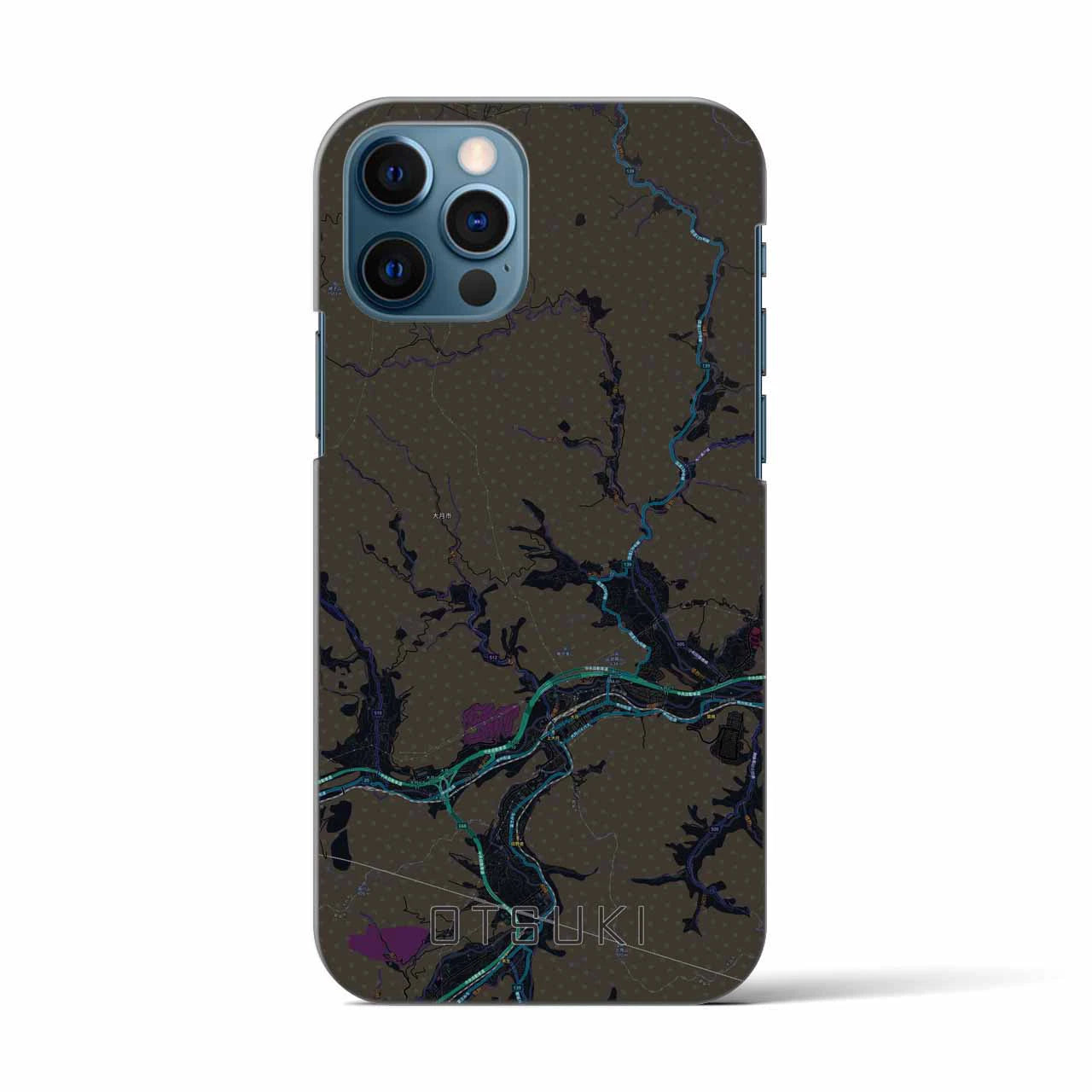 【大月(山梨県)】地図柄iPhoneケース(バックカバータイプ)