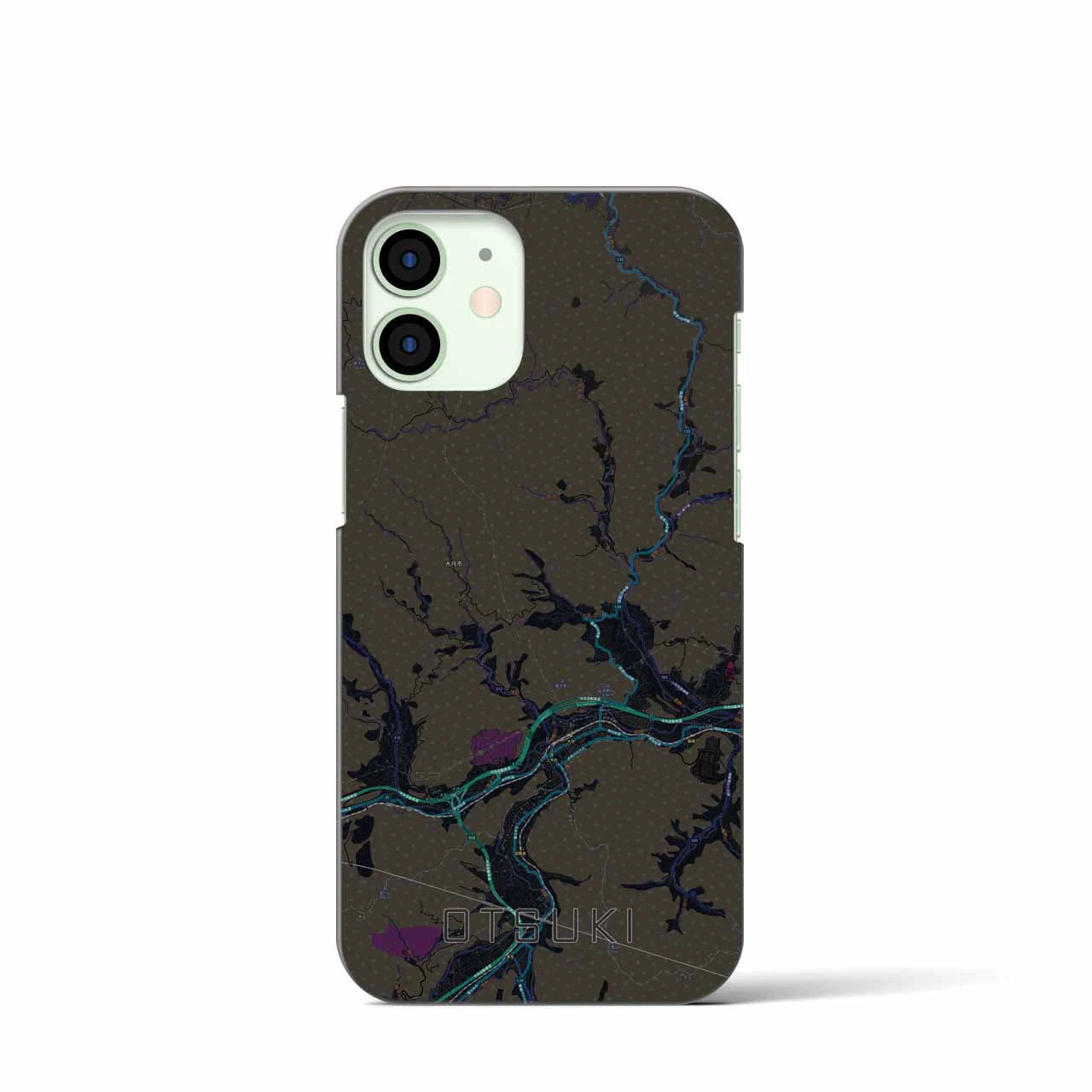 【大月(山梨県)】地図柄iPhoneケース(バックカバータイプ)