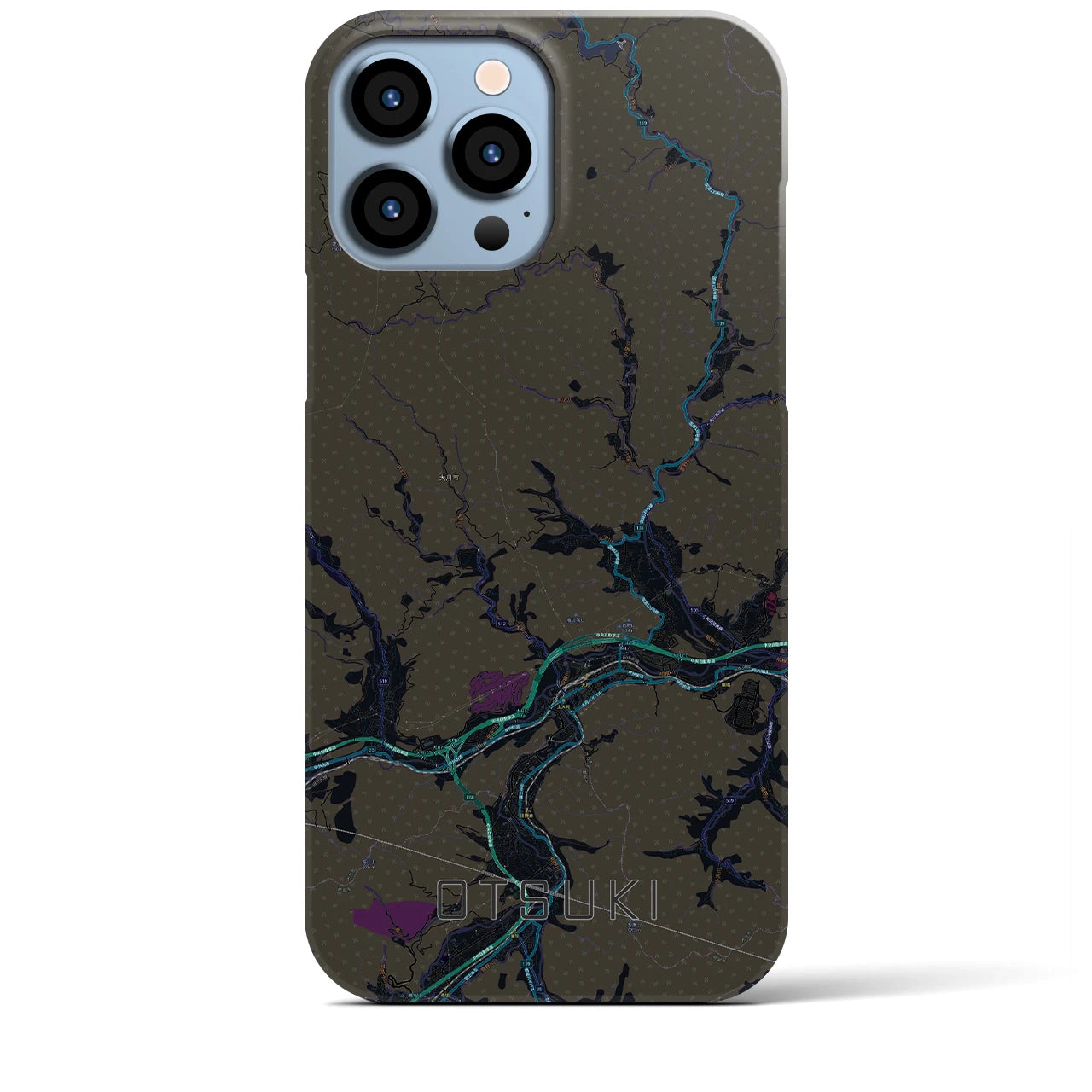 【大月(山梨県)】地図柄iPhoneケース(バックカバータイプ)