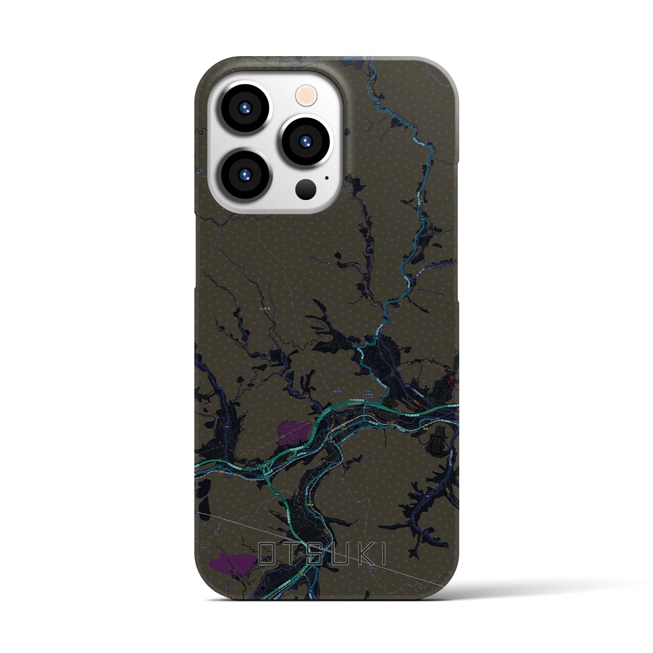 【大月(山梨県)】地図柄iPhoneケース(バックカバータイプ)