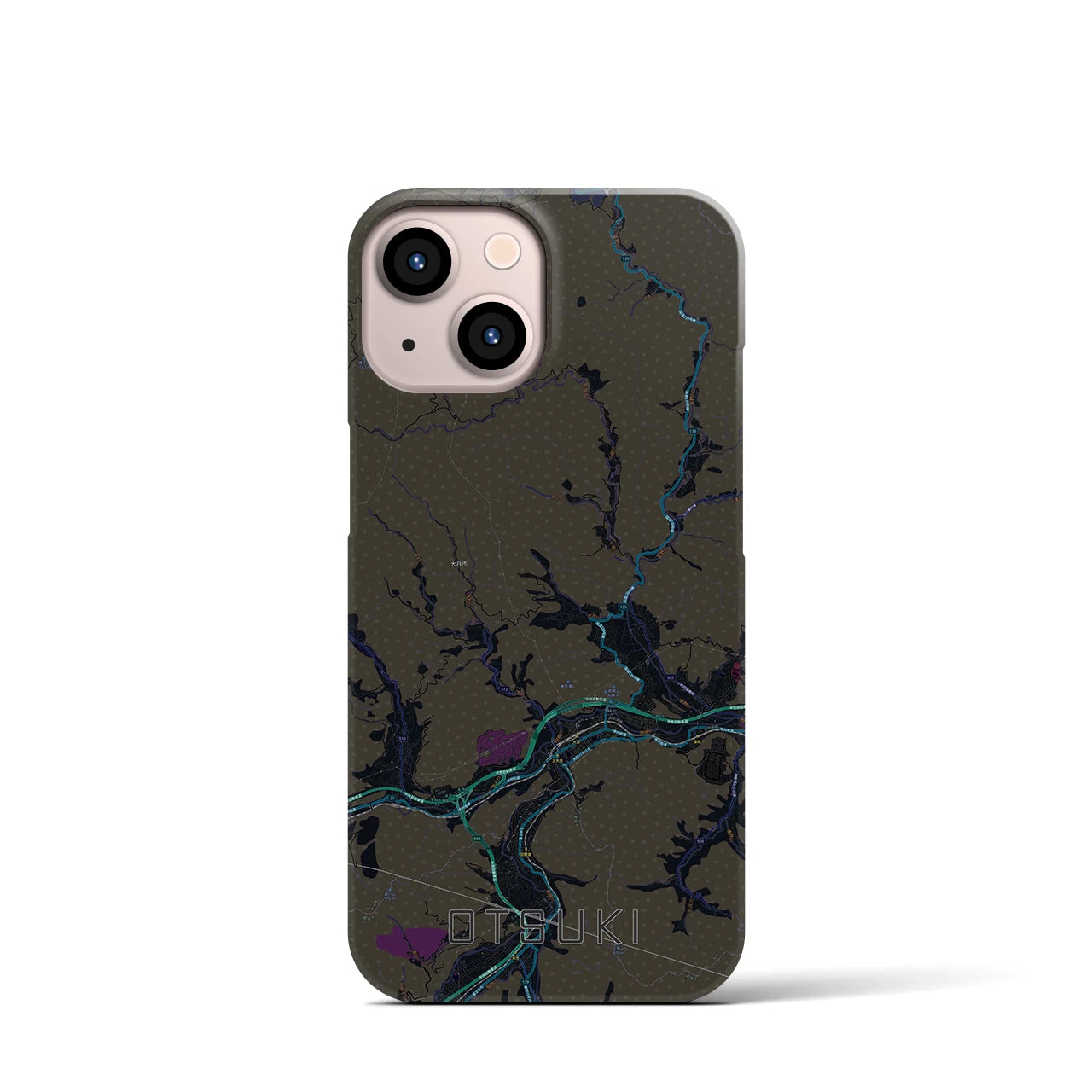 【大月(山梨県)】地図柄iPhoneケース(バックカバータイプ)