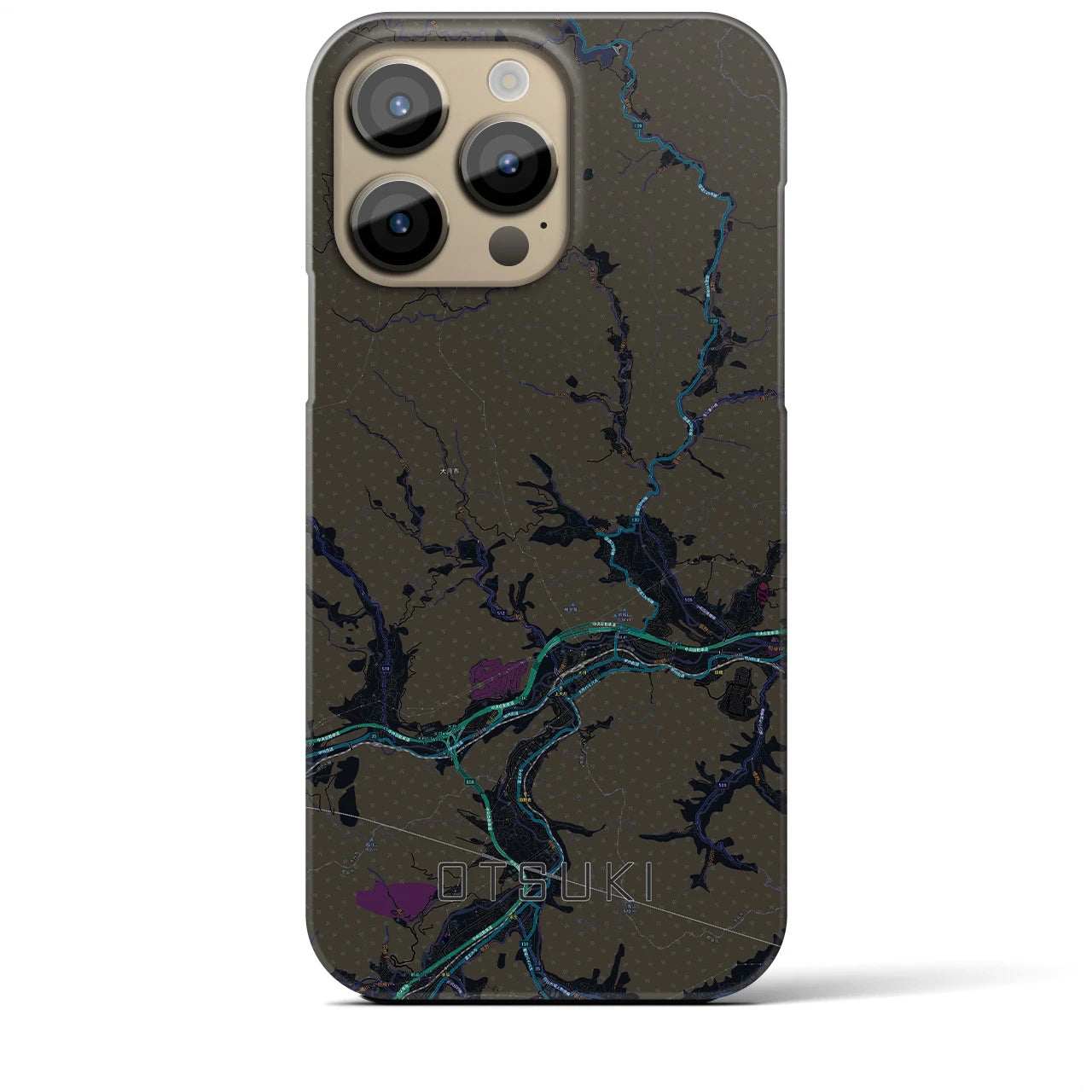【大月(山梨県)】地図柄iPhoneケース(バックカバータイプ)