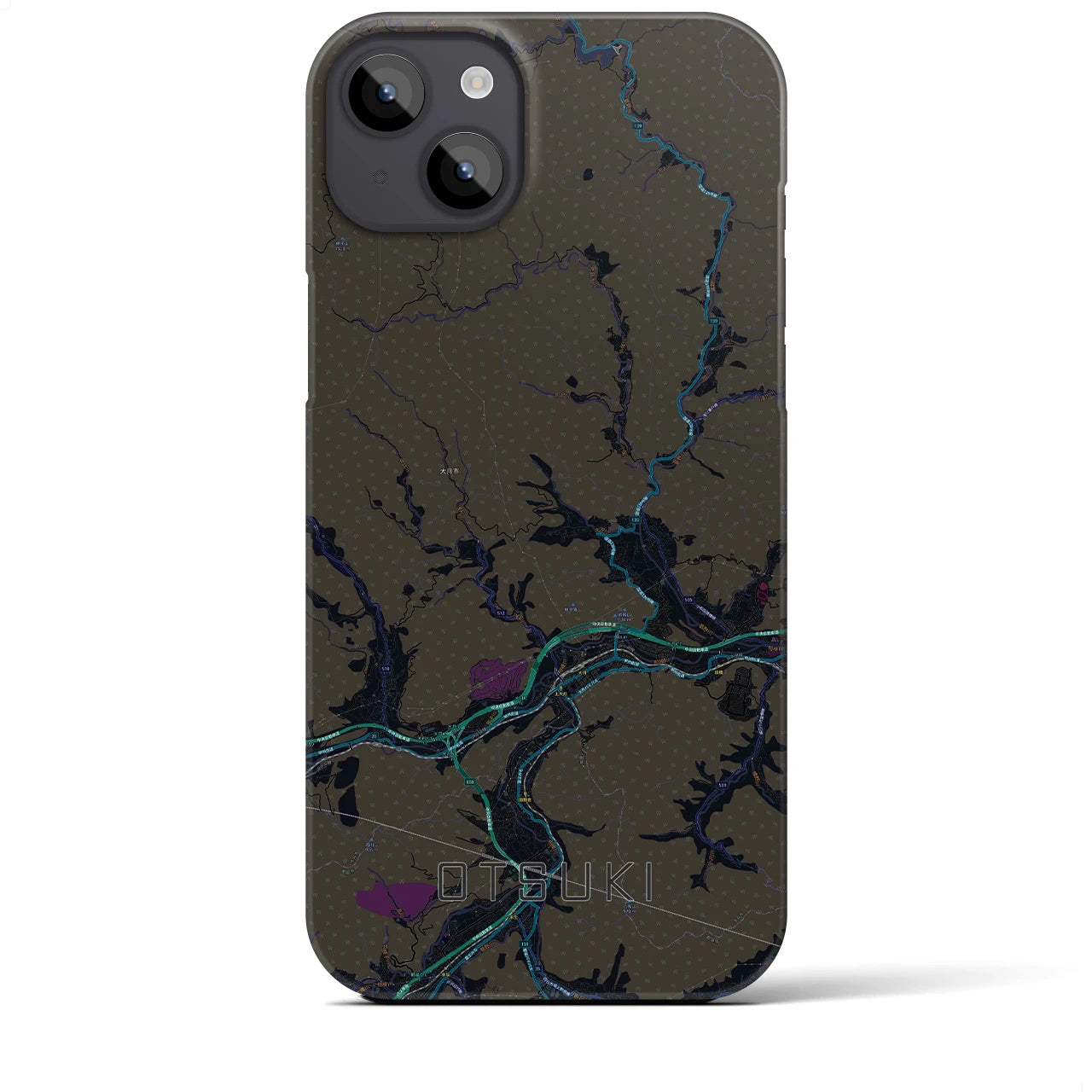 【大月(山梨県)】地図柄iPhoneケース(バックカバータイプ)