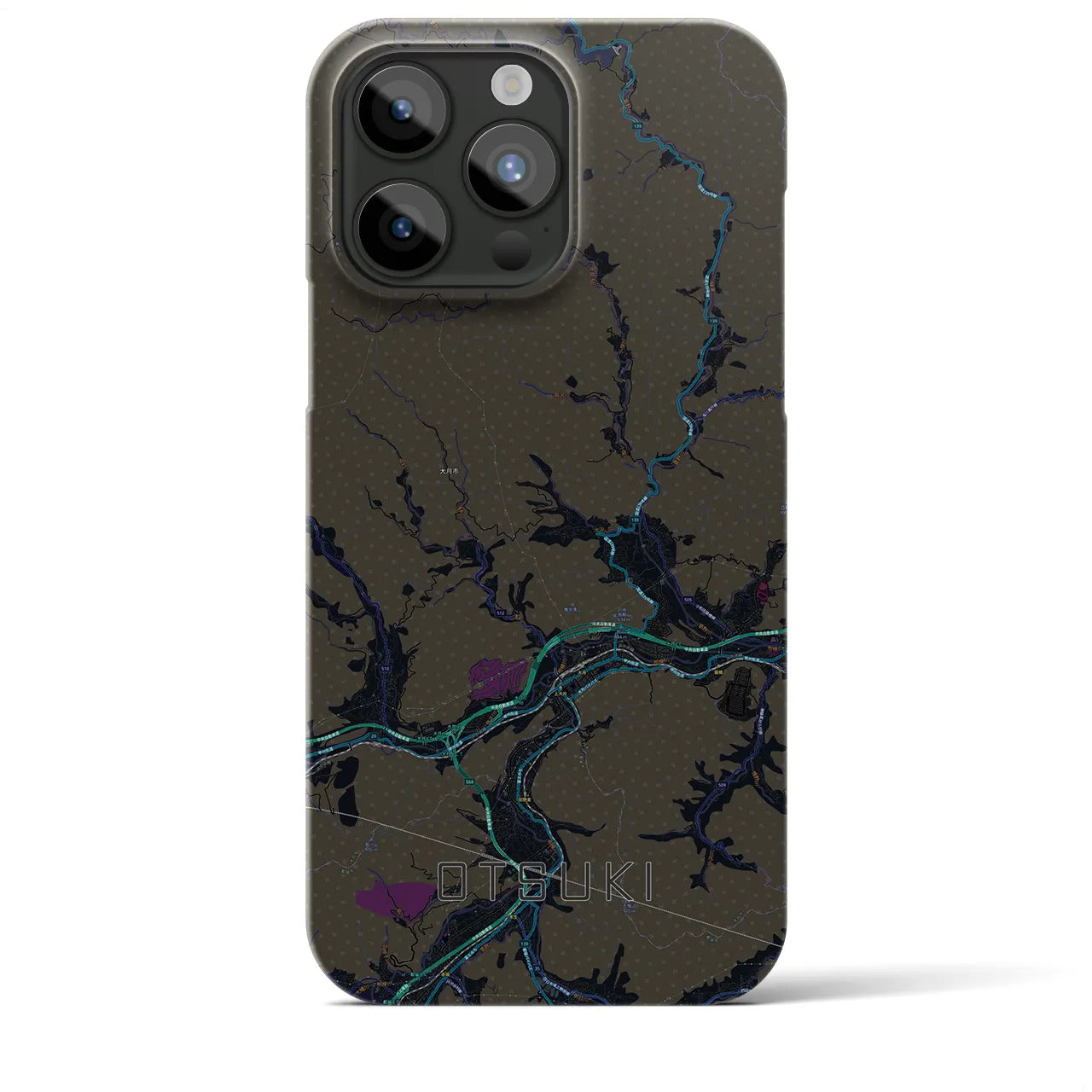 【大月(山梨県)】地図柄iPhoneケース(バックカバータイプ)