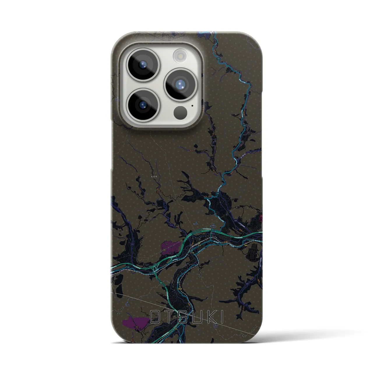 【大月(山梨県)】地図柄iPhoneケース(バックカバータイプ)