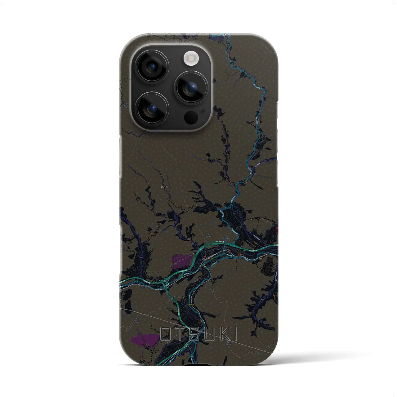 【大月(山梨県)】地図柄iPhoneケース(バックカバータイプ)
