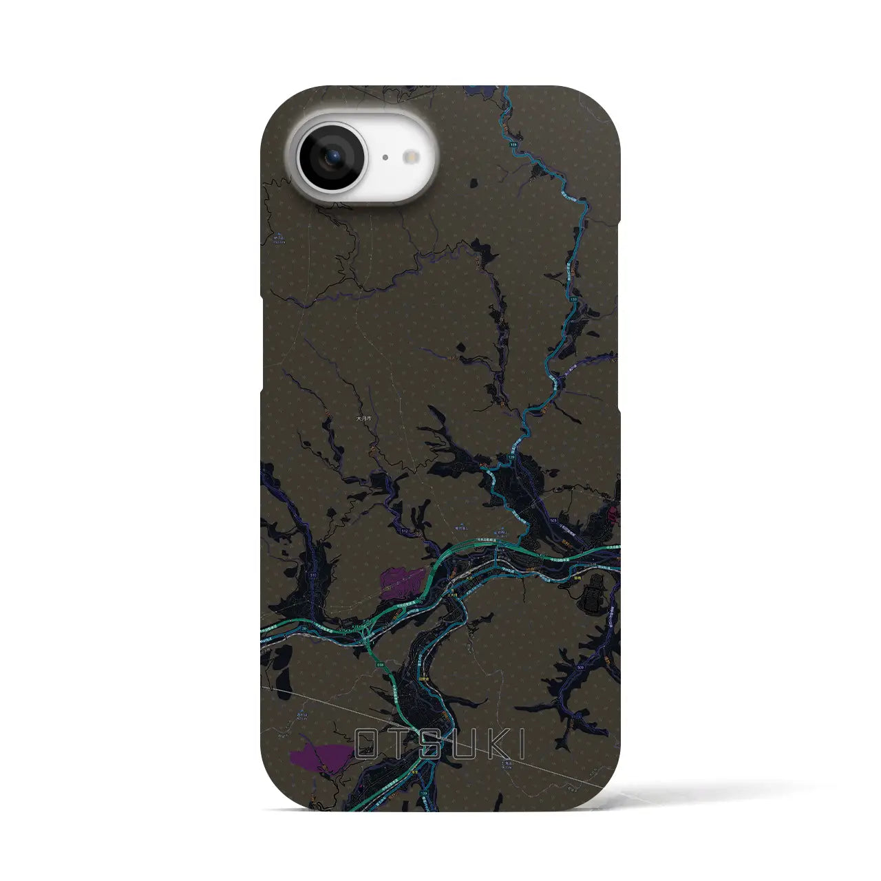 【大月(山梨県)】地図柄iPhoneケース(バックカバータイプ)