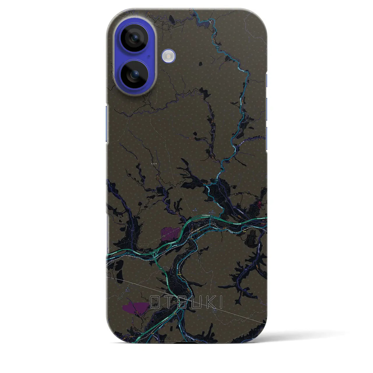 【大月(山梨県)】地図柄iPhoneケース(バックカバータイプ)