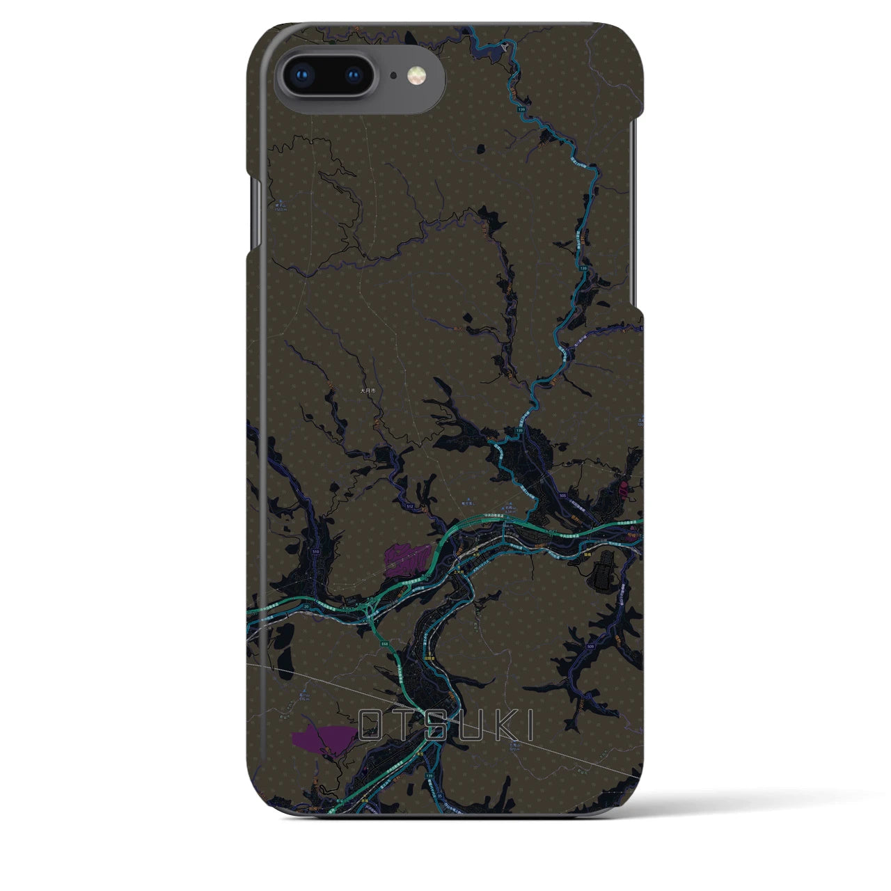 【大月(山梨県)】地図柄iPhoneケース(バックカバータイプ)