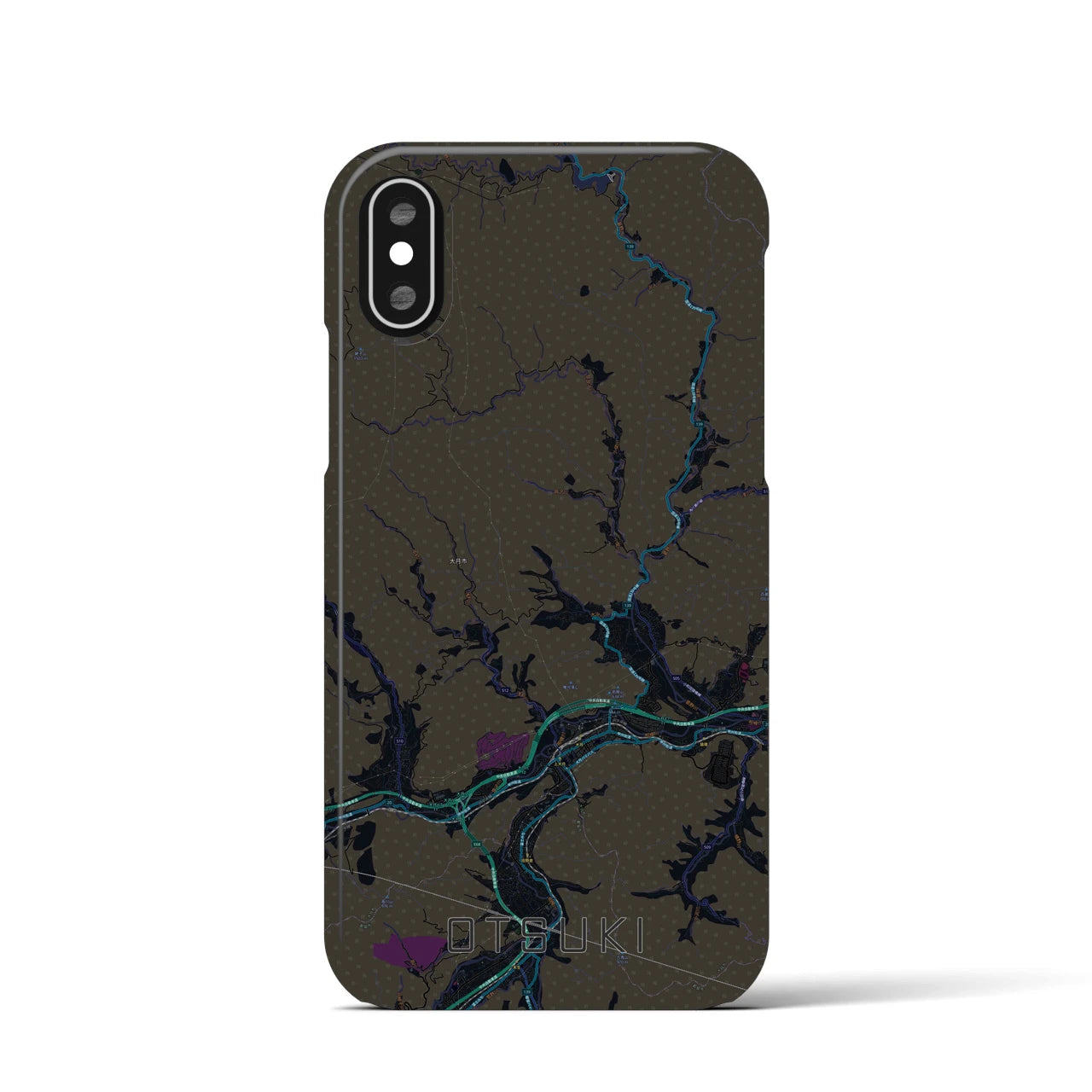 【大月(山梨県)】地図柄iPhoneケース(バックカバータイプ)