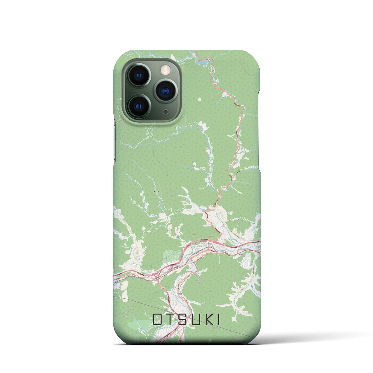 【大月(山梨県)】地図柄iPhoneケース(バックカバータイプ)