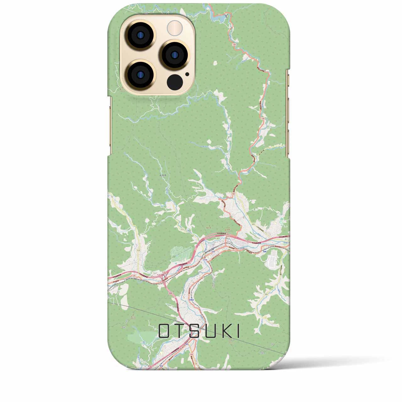 【大月(山梨県)】地図柄iPhoneケース(バックカバータイプ)