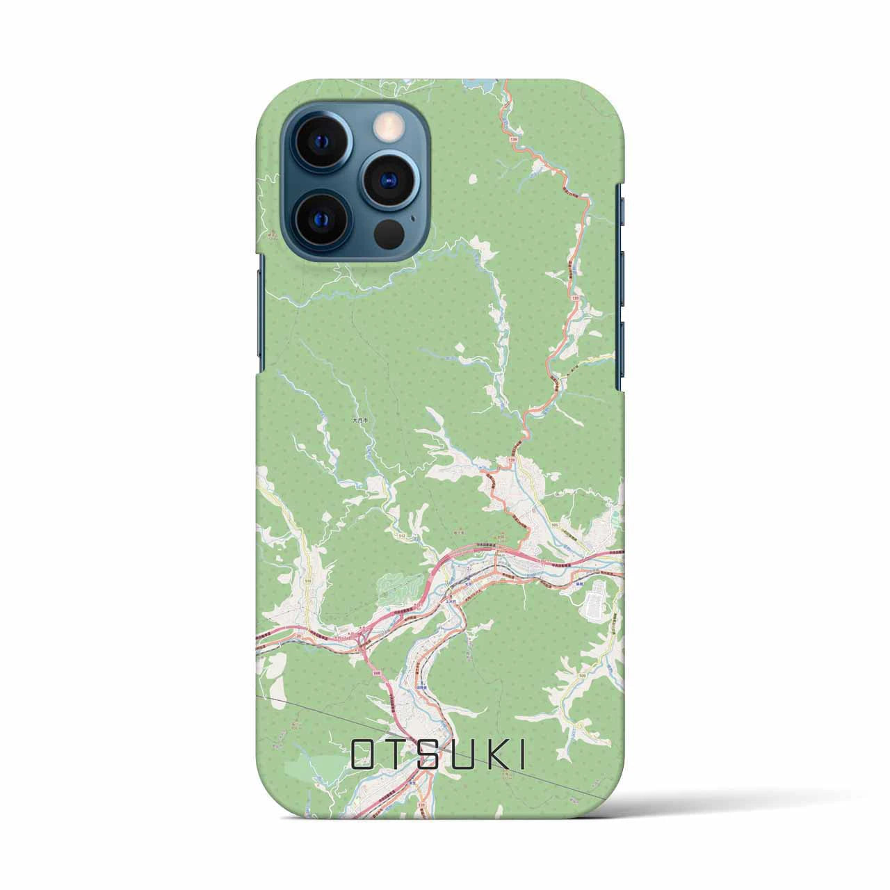 【大月(山梨県)】地図柄iPhoneケース(バックカバータイプ)
