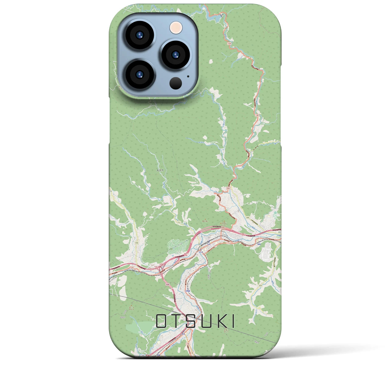【大月(山梨県)】地図柄iPhoneケース(バックカバータイプ)