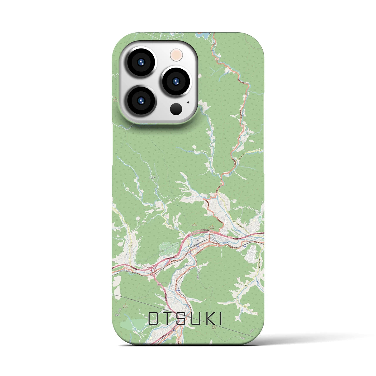 【大月(山梨県)】地図柄iPhoneケース(バックカバータイプ)