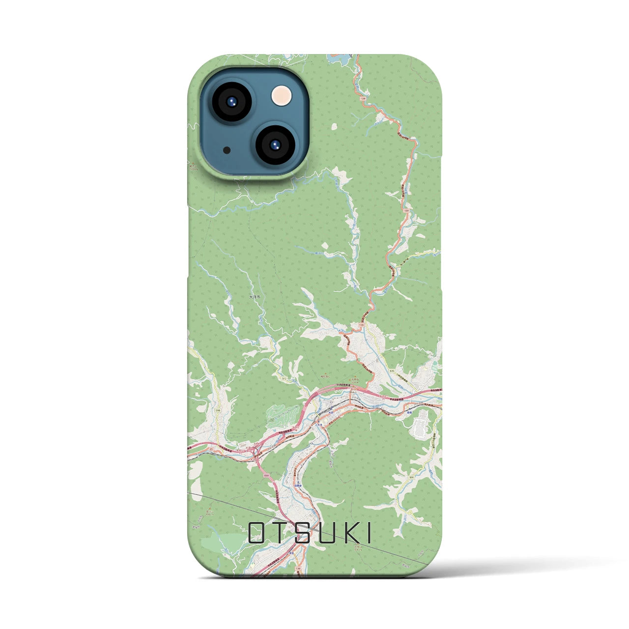 【大月(山梨県)】地図柄iPhoneケース(バックカバータイプ)
