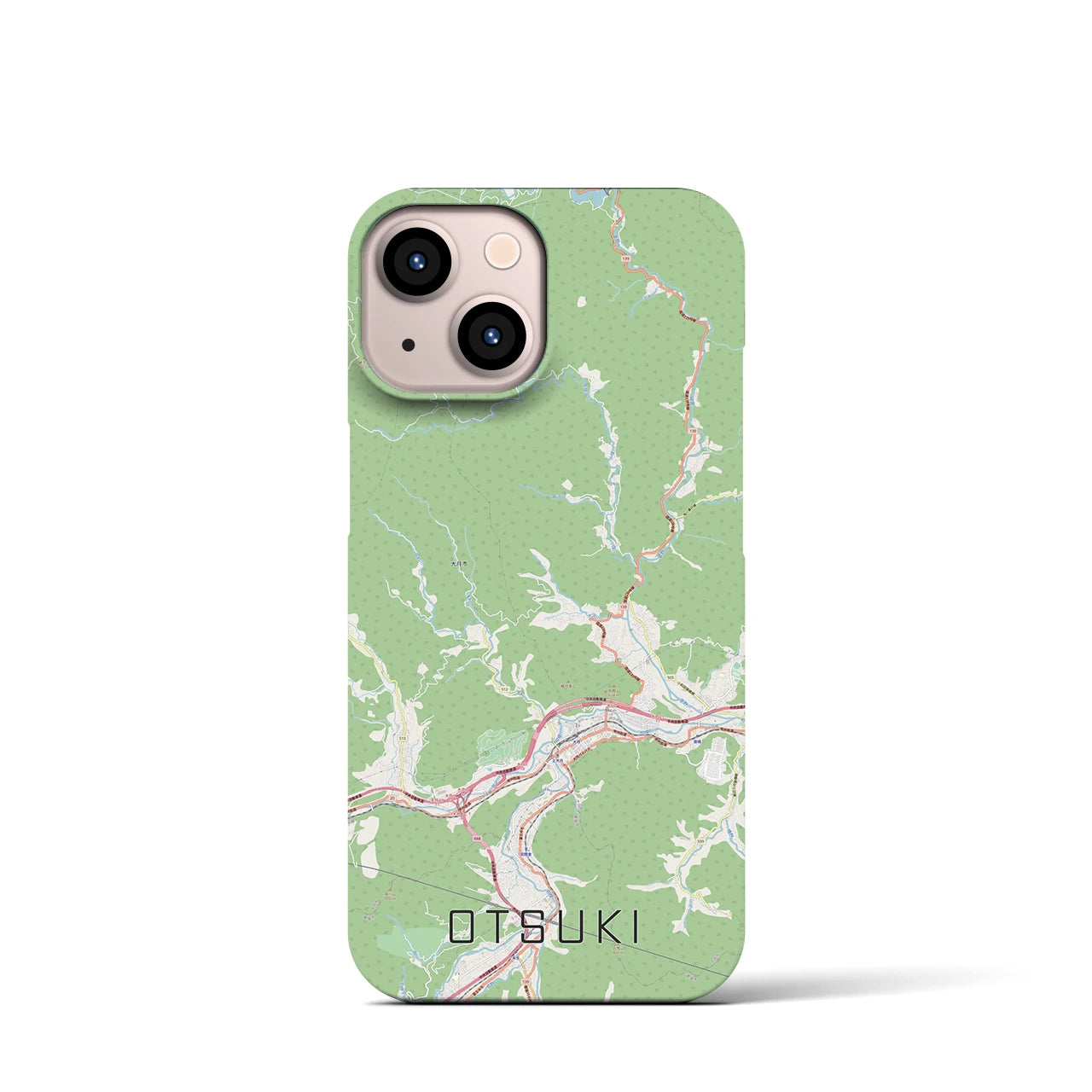 【大月(山梨県)】地図柄iPhoneケース(バックカバータイプ)