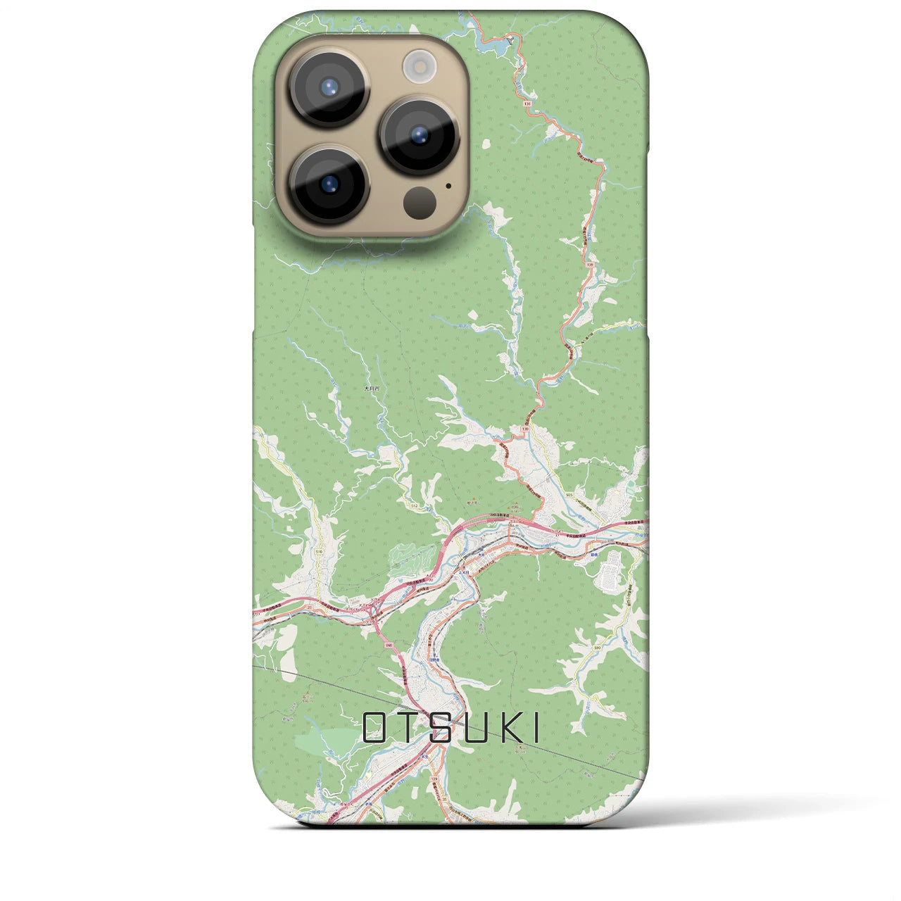 【大月(山梨県)】地図柄iPhoneケース(バックカバータイプ)