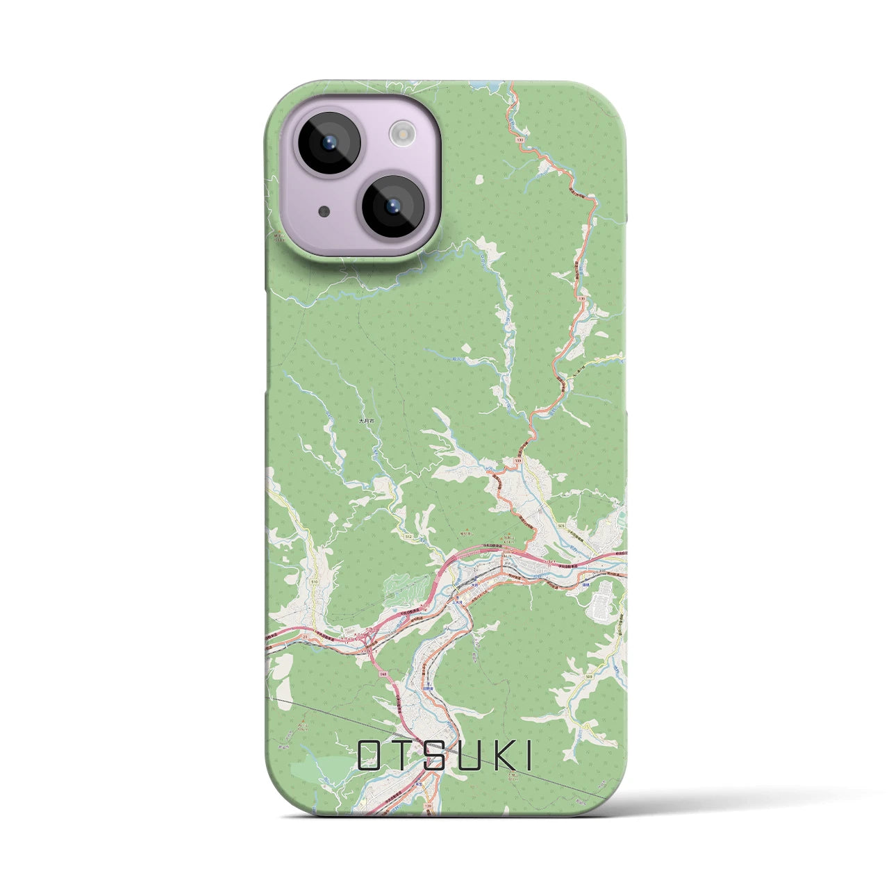 【大月(山梨県)】地図柄iPhoneケース(バックカバータイプ)