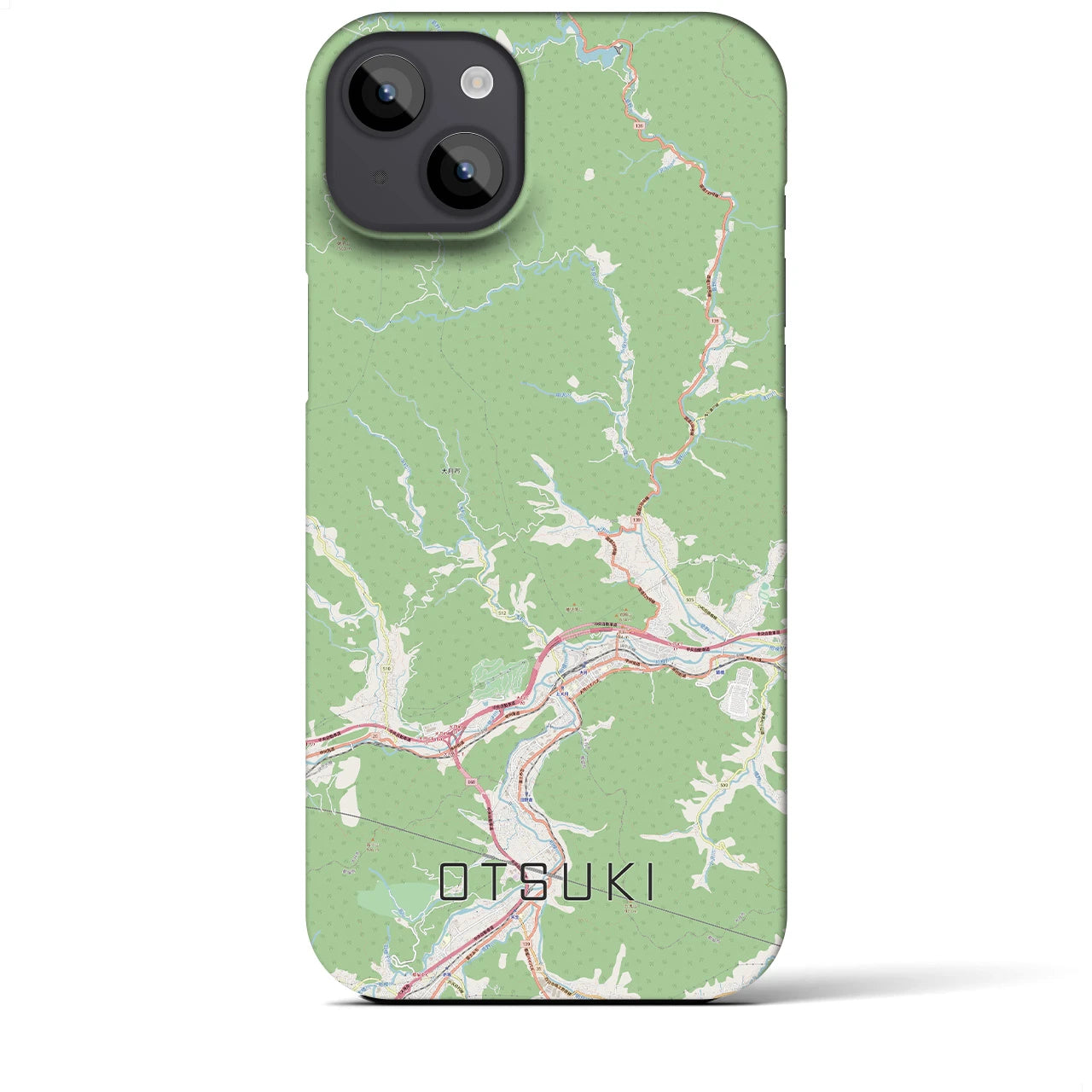 【大月(山梨県)】地図柄iPhoneケース(バックカバータイプ)
