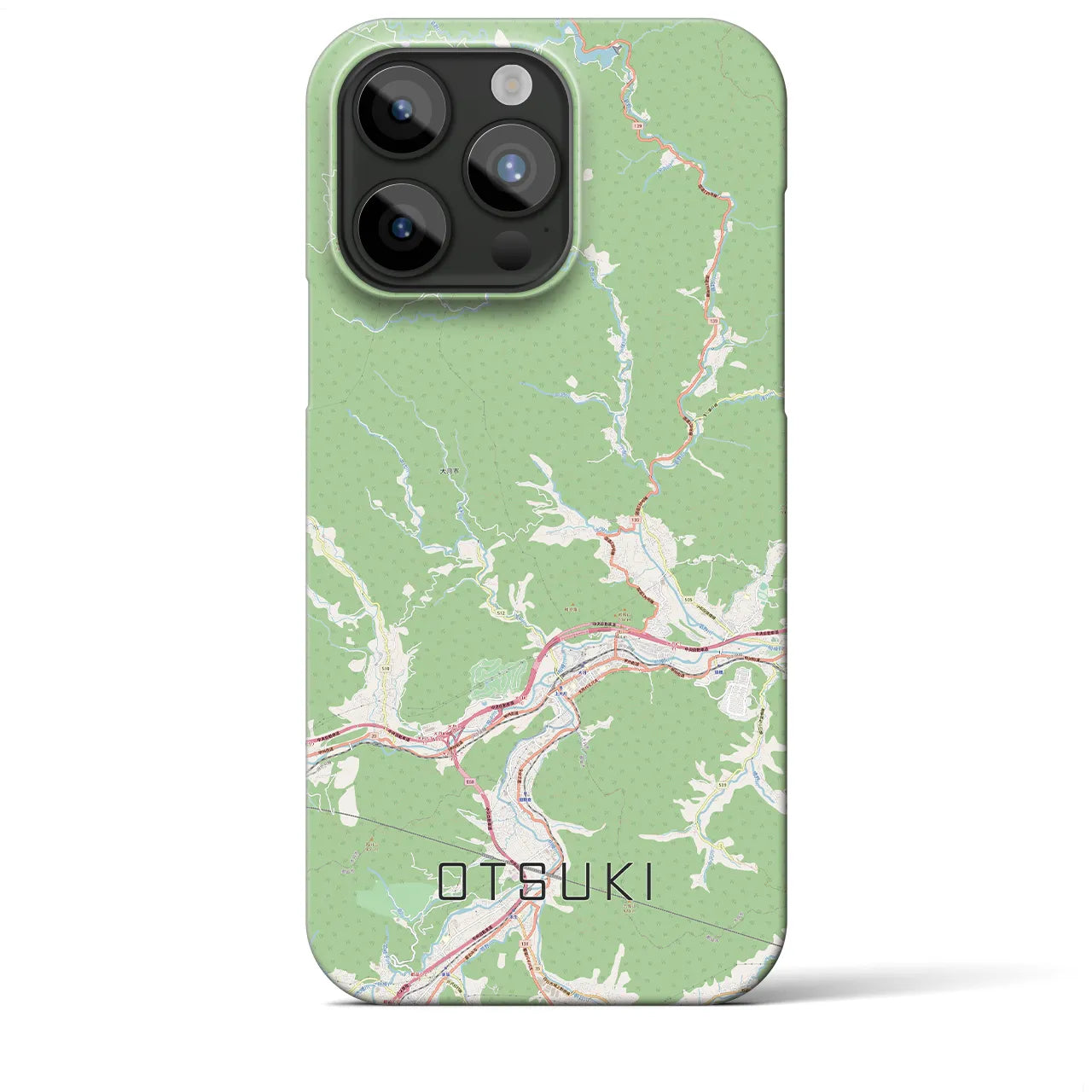 【大月(山梨県)】地図柄iPhoneケース(バックカバータイプ)
