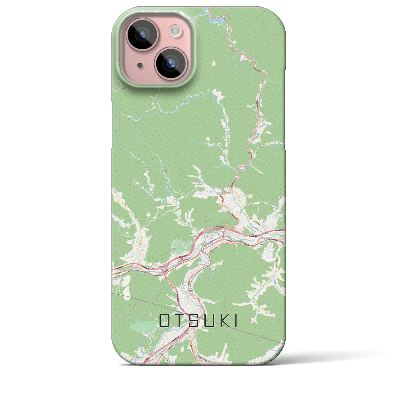 【大月(山梨県)】地図柄iPhoneケース(バックカバータイプ)
