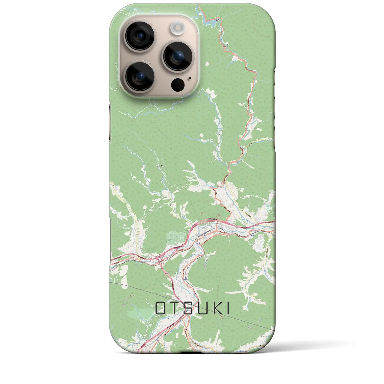 【大月(山梨県)】地図柄iPhoneケース(バックカバータイプ)